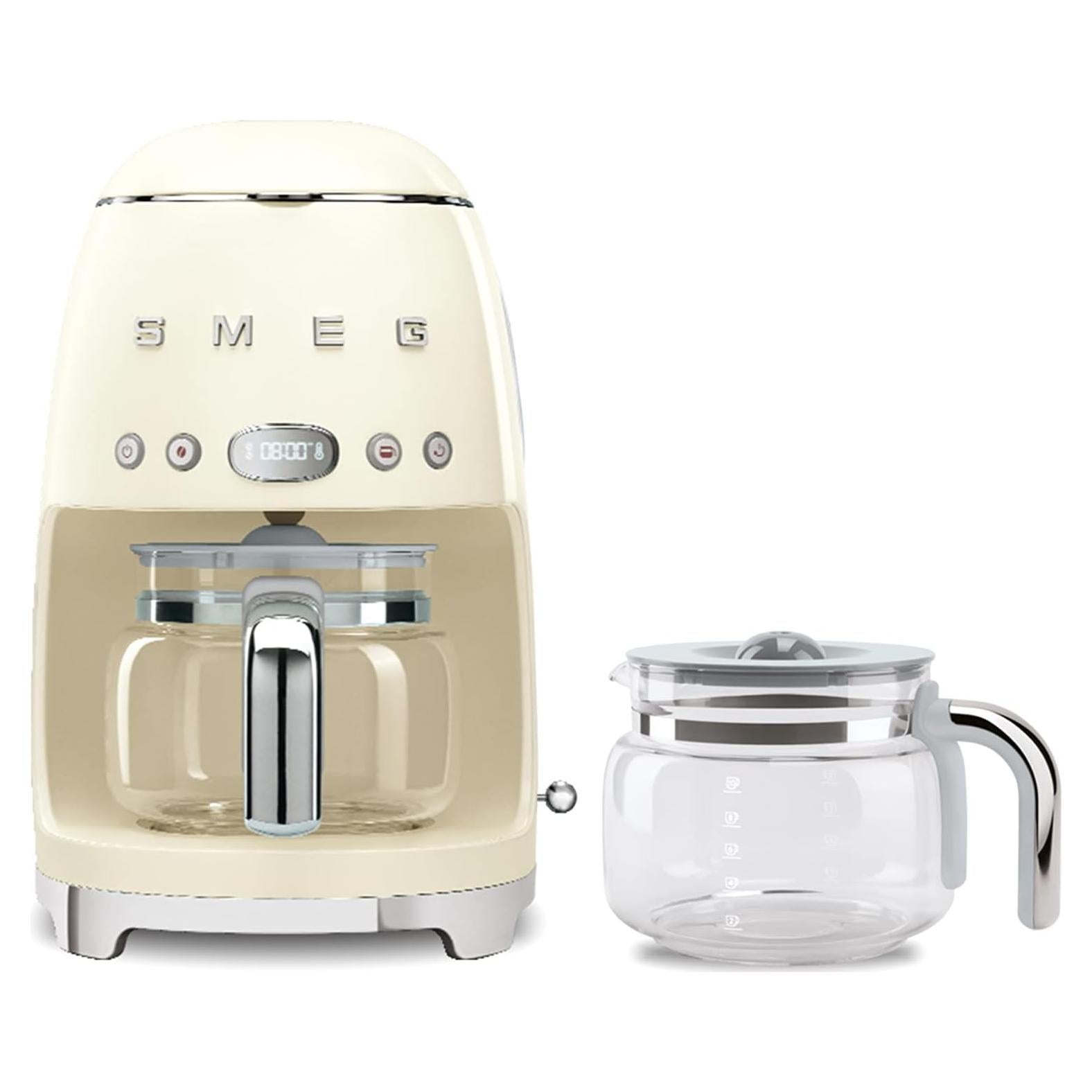 Cafetera de Goteo Smeg DCF12 Retro Crema con Jarra Extra