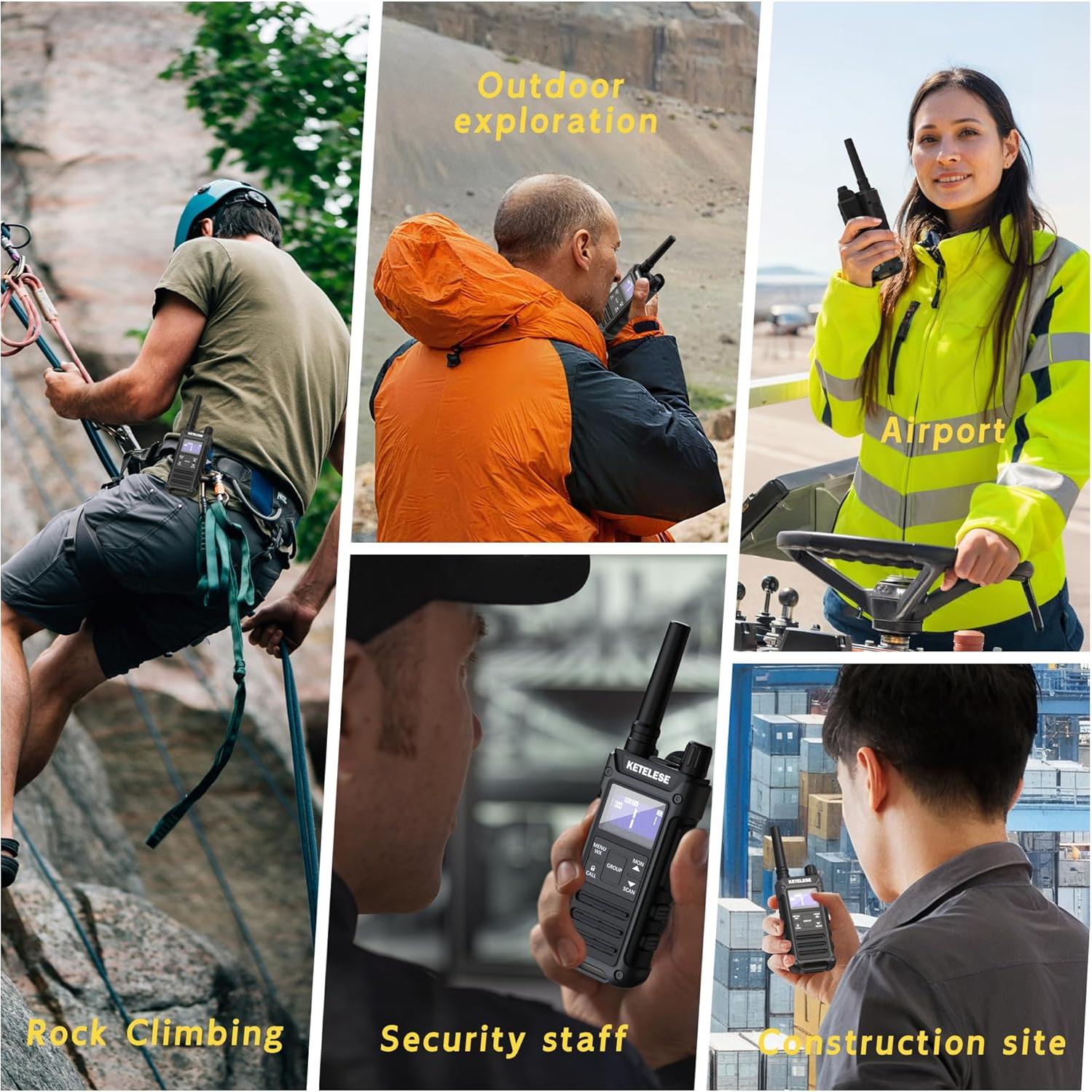 Walkie Talkies KETELESE T3G IP67 Recargables 4 Pack