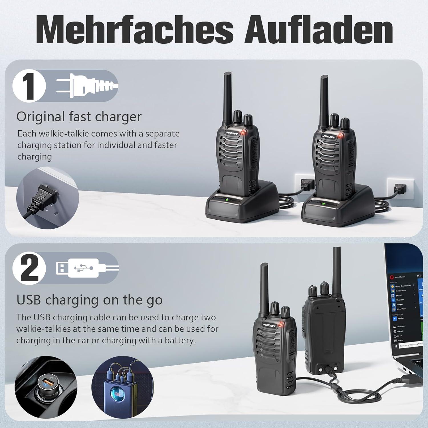 Walkie Talkies JUCJET H888S 4 Pack UHF 2W 8.05 km