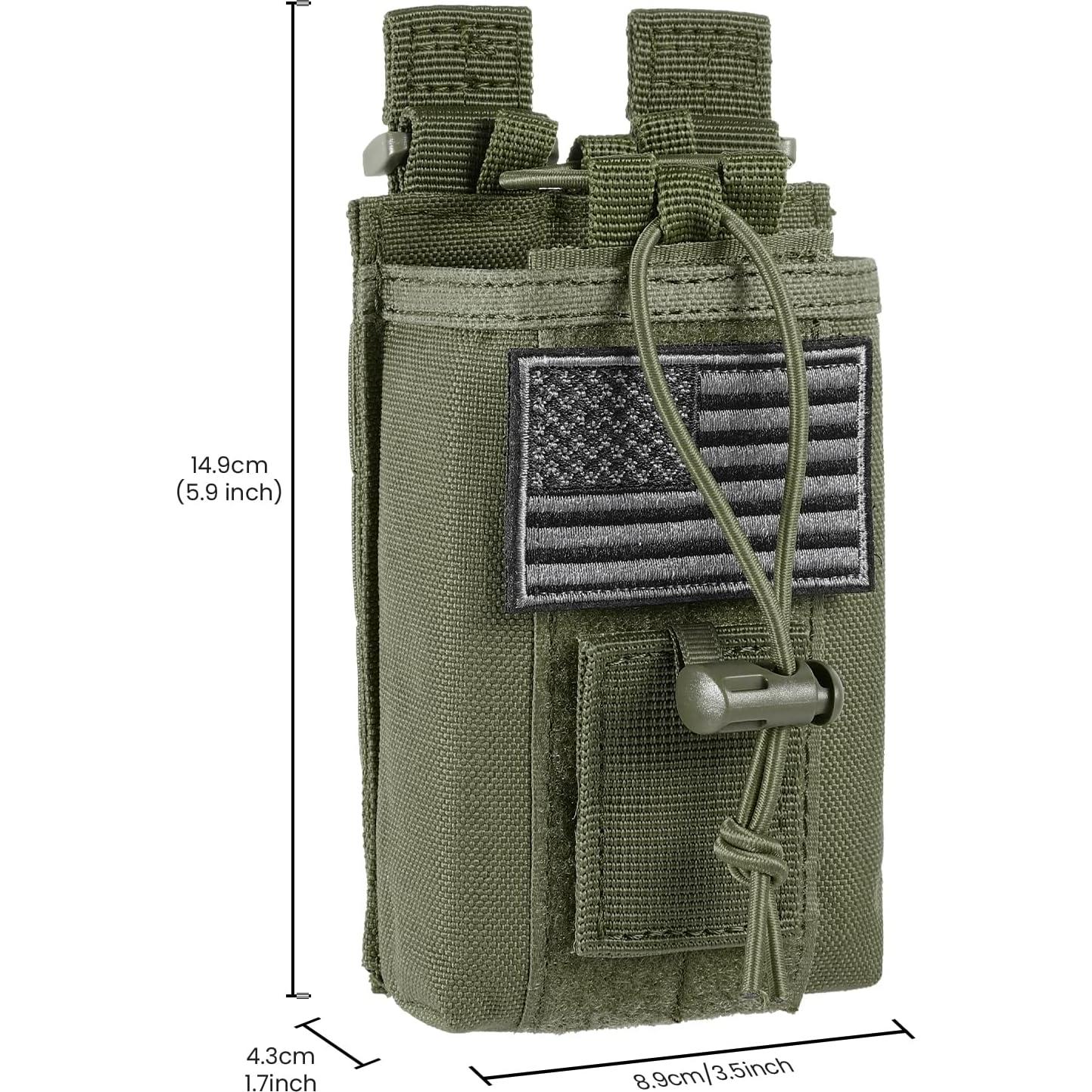Soporte de Radio Táctico FRTKK Molle Verde Ejército 15x4.3cm