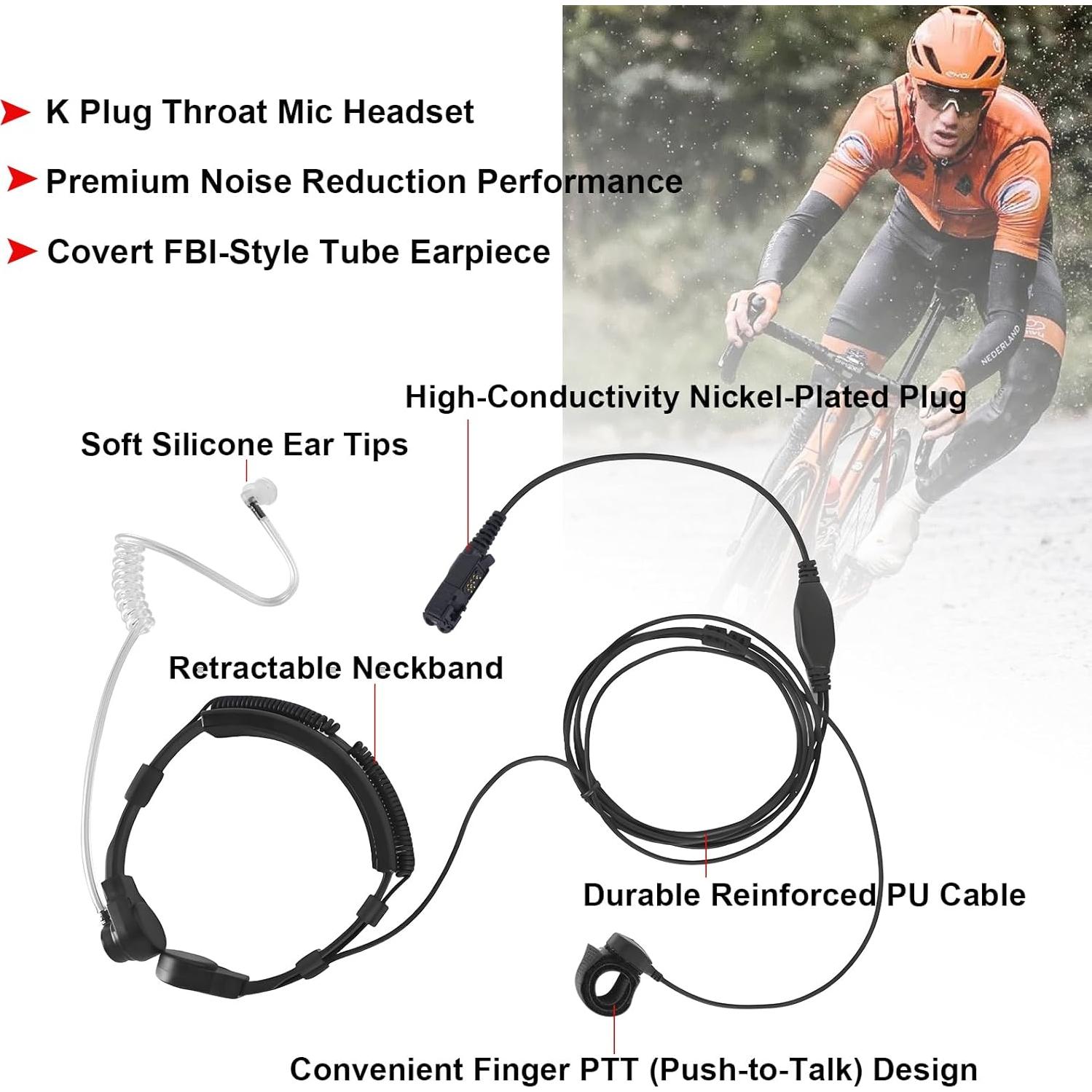 Auricular de Micrófono de Garganta Táctico Motorola XPR 3500e