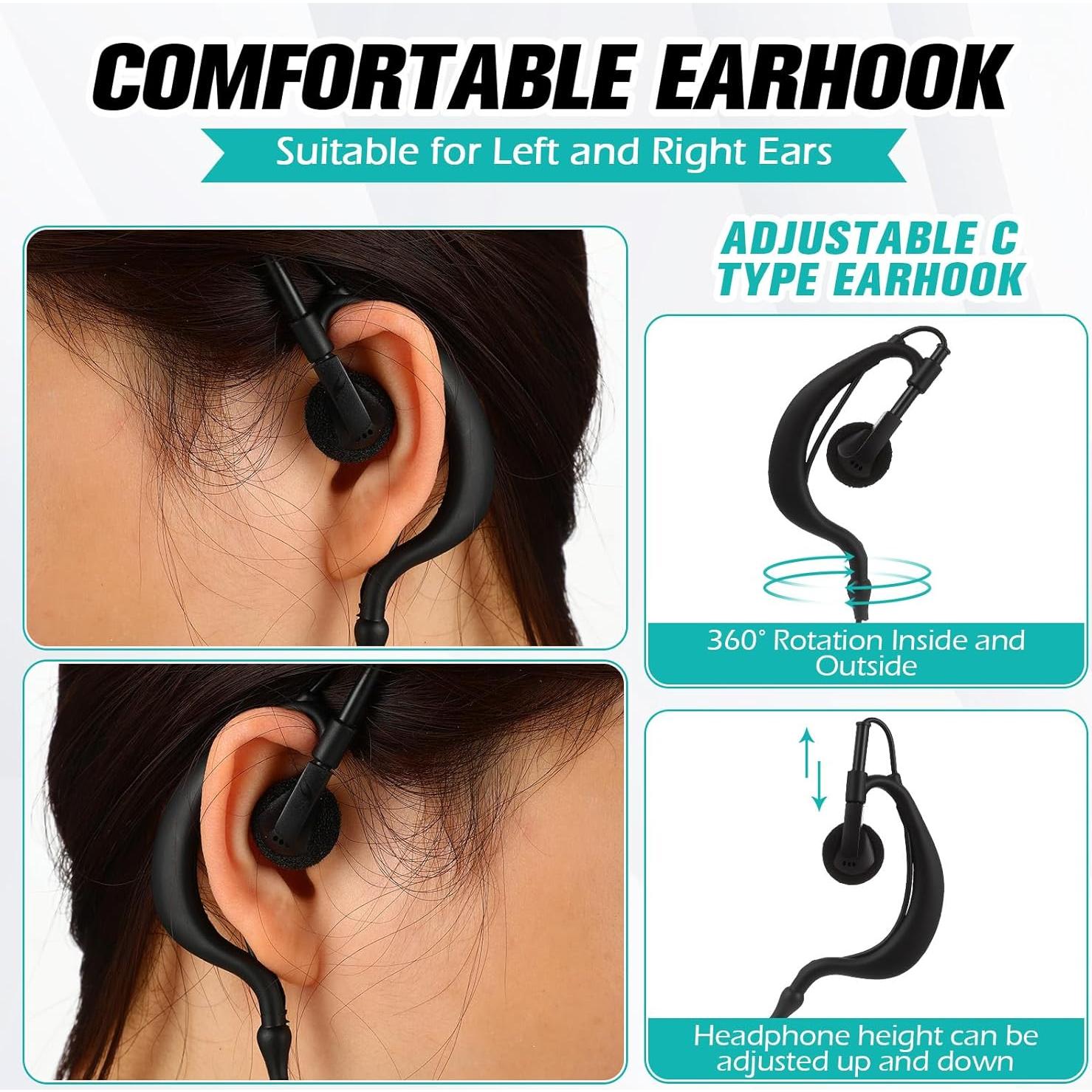 20 Auriculares Walkie Talkie con Micrófono PTT 2 Pines Saysurey