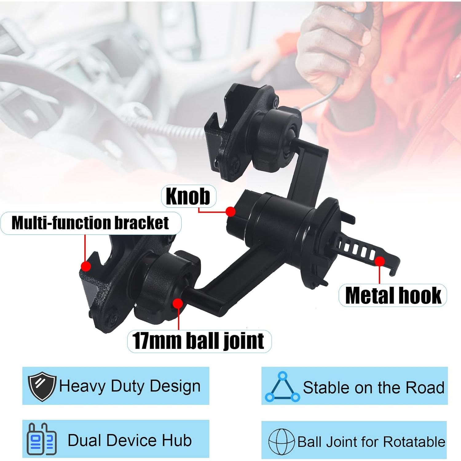 Soporte de Montaje Doble para Radio AC K-5-AA - Metal Antideslizante