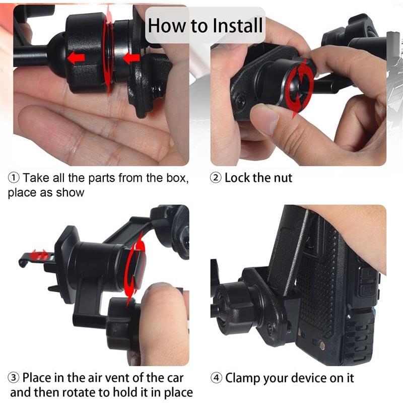 Soporte de Montaje Doble para Radio AC K-5-AA - Metal Antideslizante