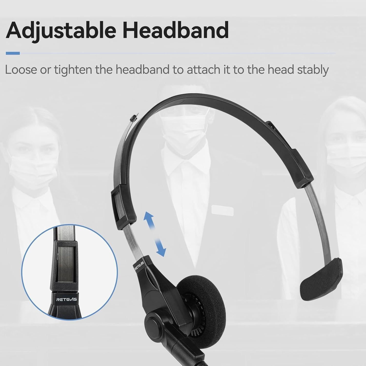 Auricular de Dos Vías Retevis EHK013 con Micrófono y Kevlar