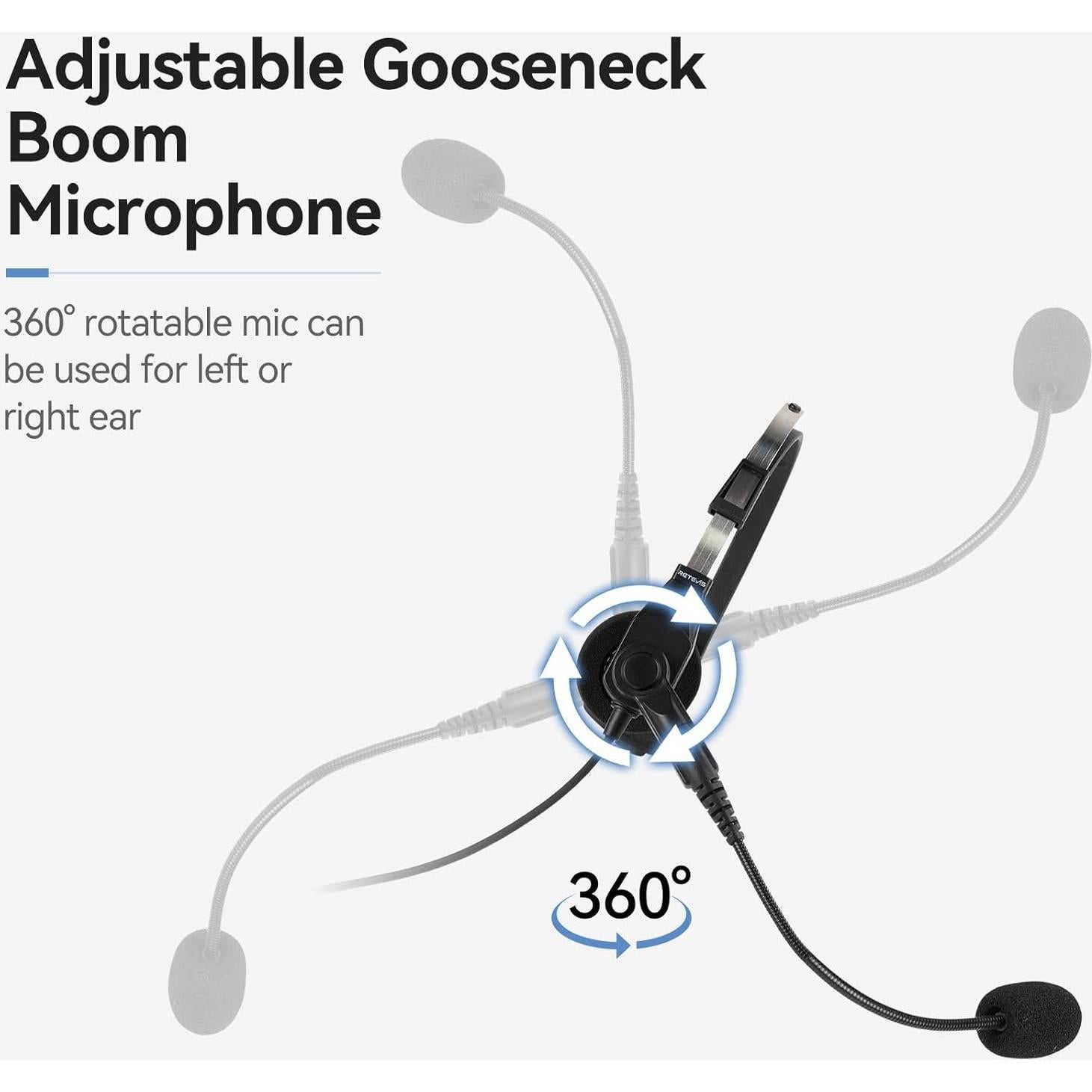 Auricular de Dos Vías Retevis EHK013 con Micrófono y Kevlar
