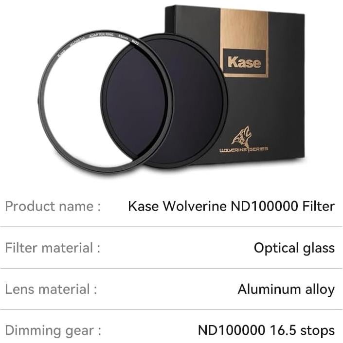 Filtro ND100000 Kase Wolverine 58mm con Adaptador Magnético