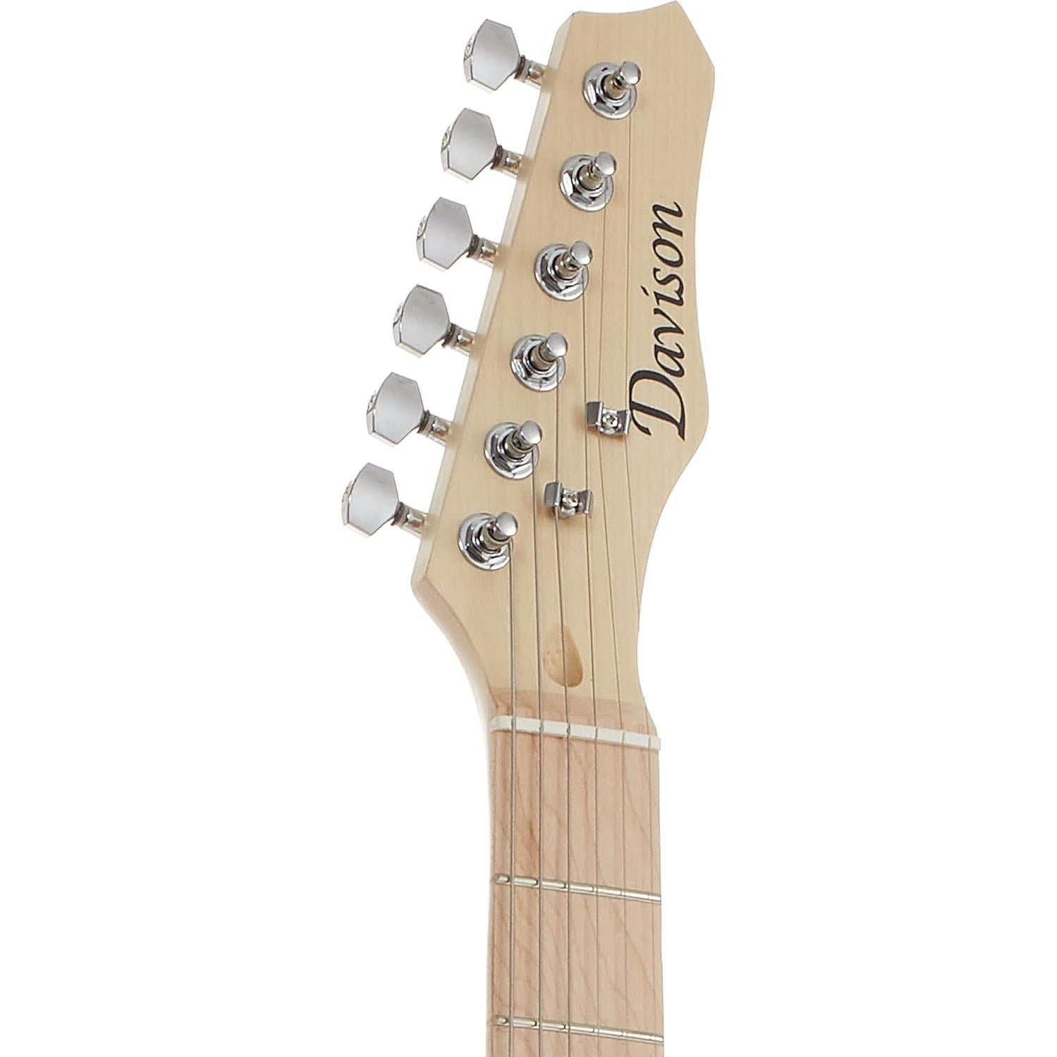 Guitarra Eléctrica Davison 99 cm Completa Negra con Accesorios