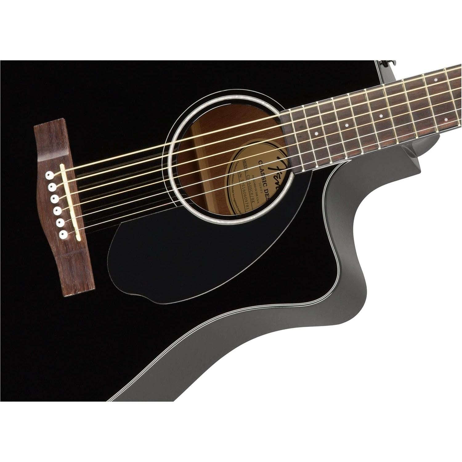 Guitarra Acústica-Eléctrica Fender CD-60SCE Negra con Accesorios
