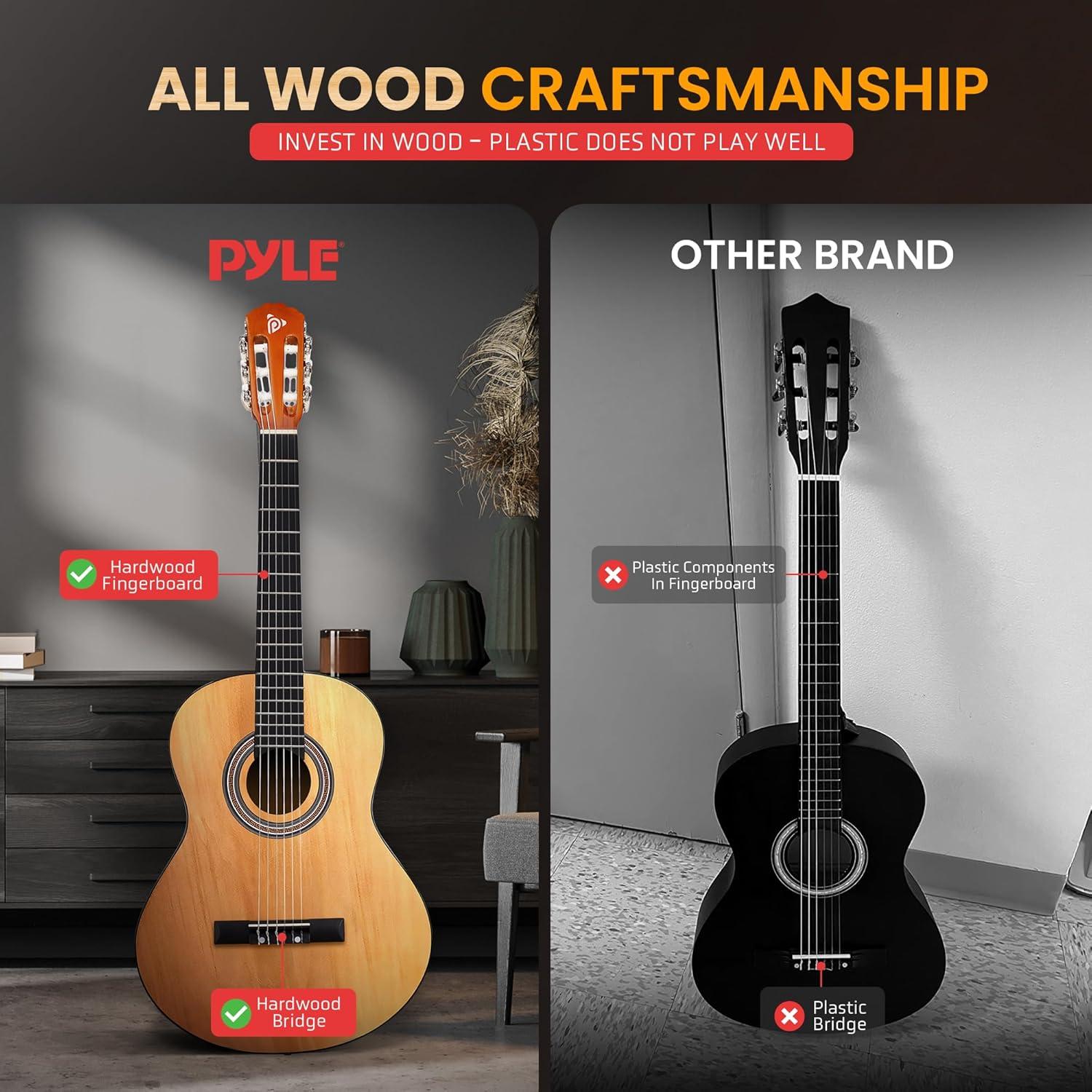 Kit de Guitarra Acústica Pyle 39" para Principiantes Madera