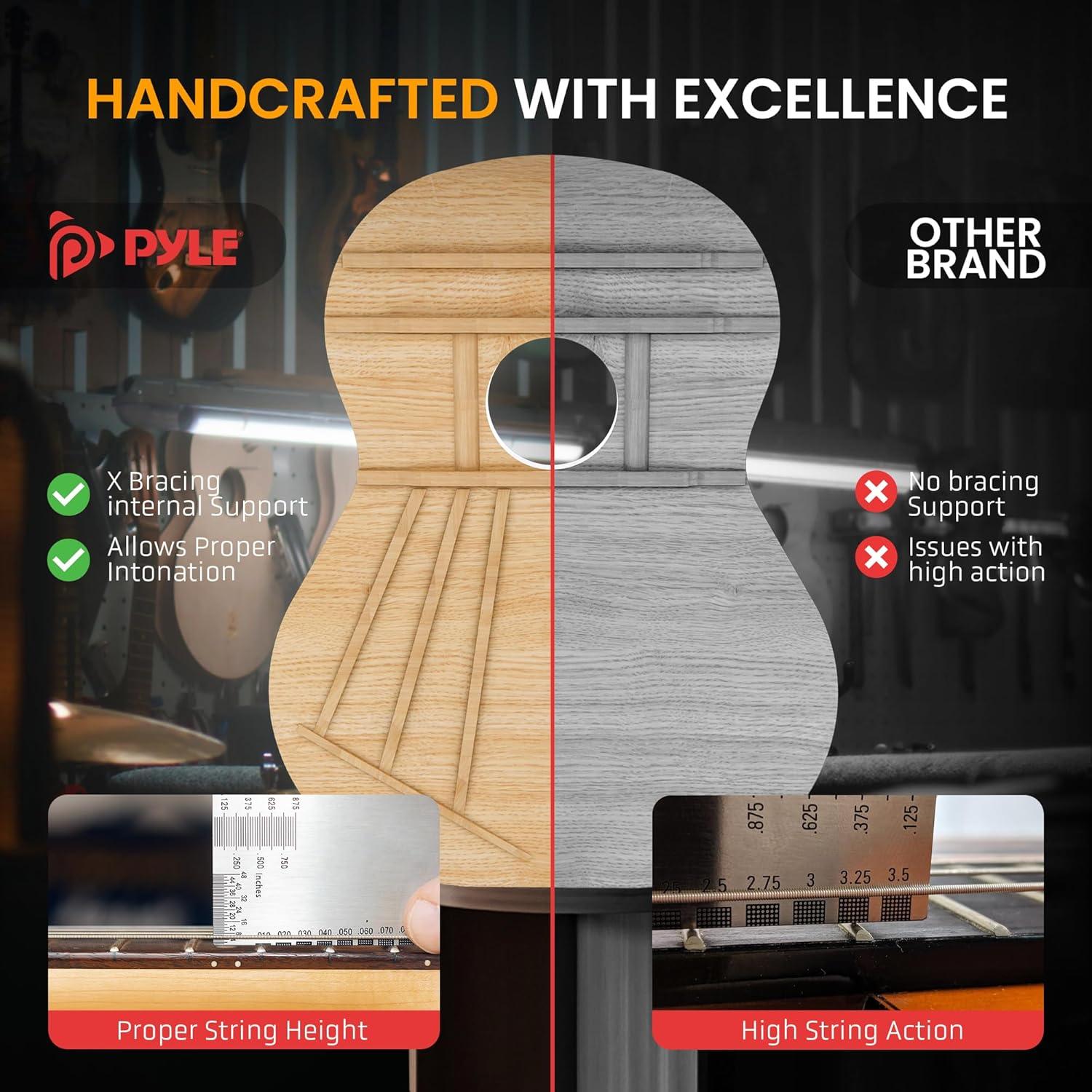Kit de Guitarra Acústica Pyle 39" para Principiantes Madera
