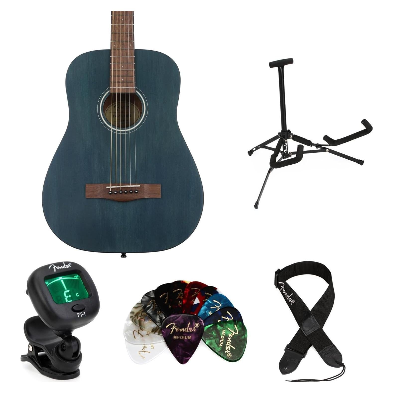 Guitarra Acústica Fender FA-15 3/4 Cuerdas de Acero Azul