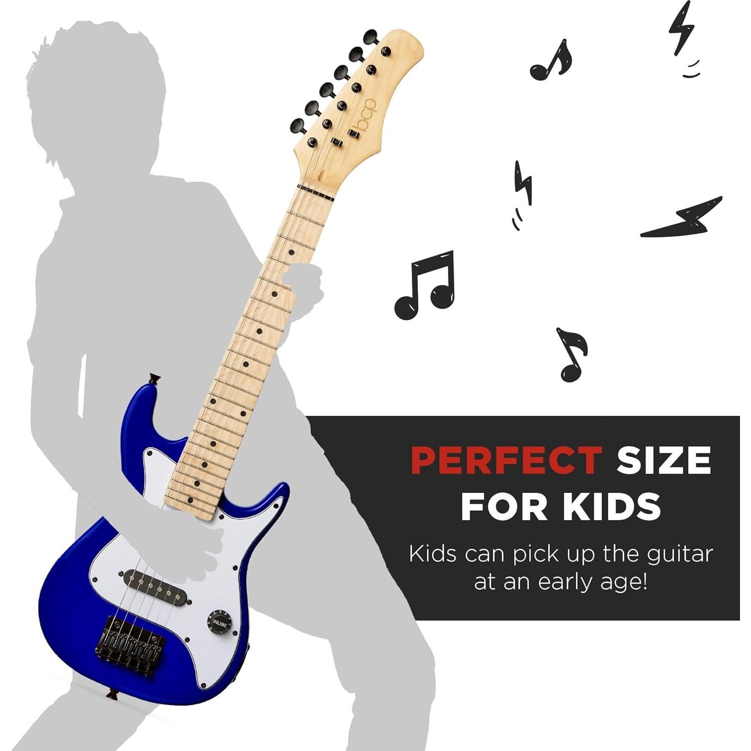 Guitarra Eléctrica para Niños 30" Azul Metálico con Amplificador