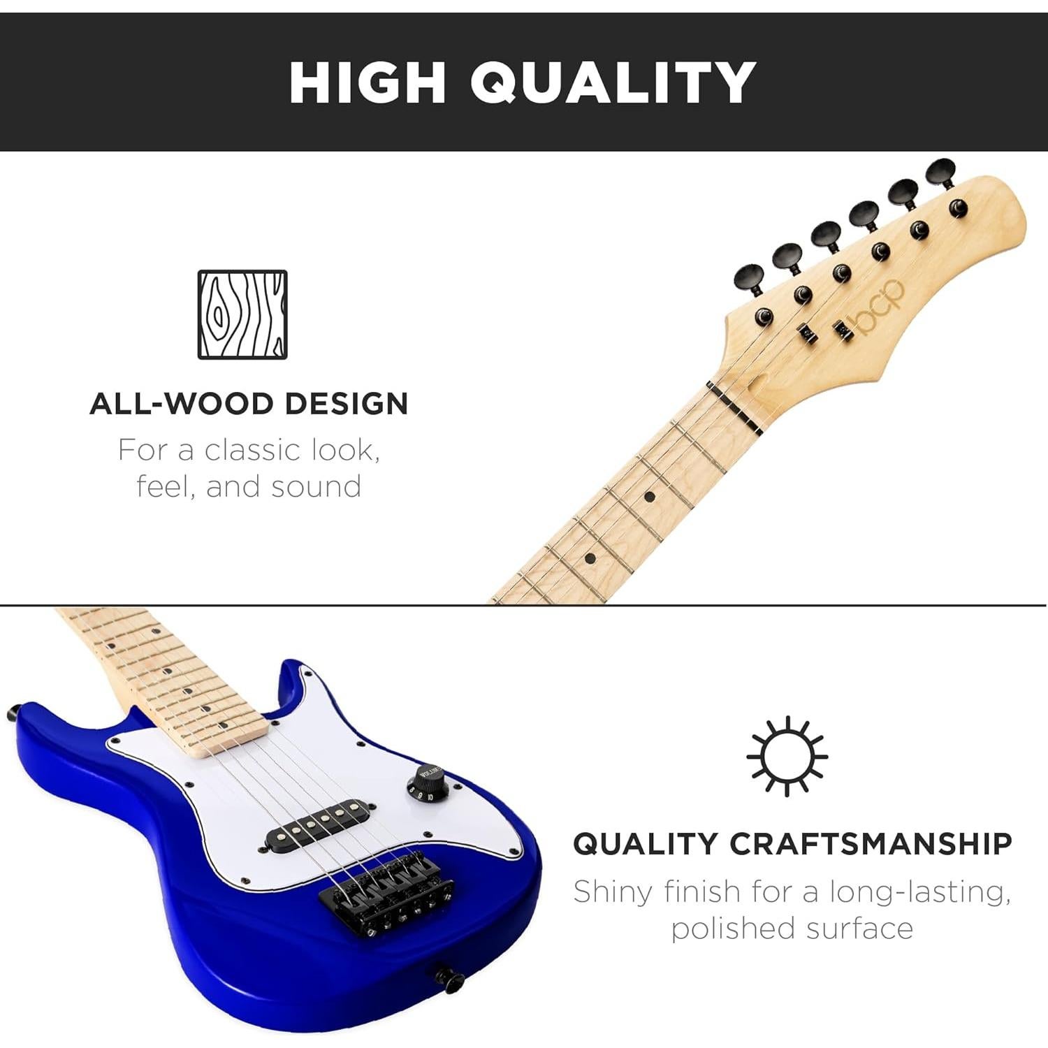 Guitarra Eléctrica para Niños 30" Azul Metálico con Amplificador