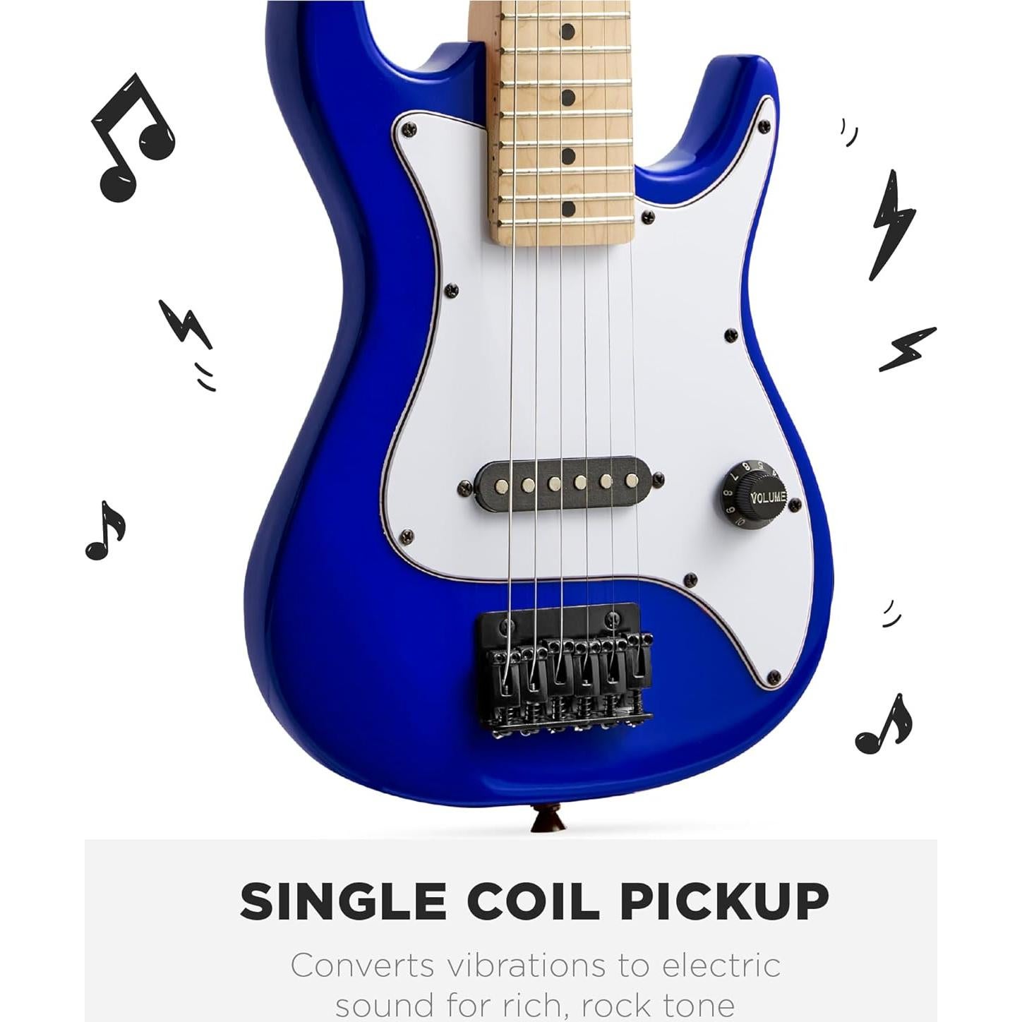 Guitarra Eléctrica para Niños 30" Azul Metálico con Amplificador