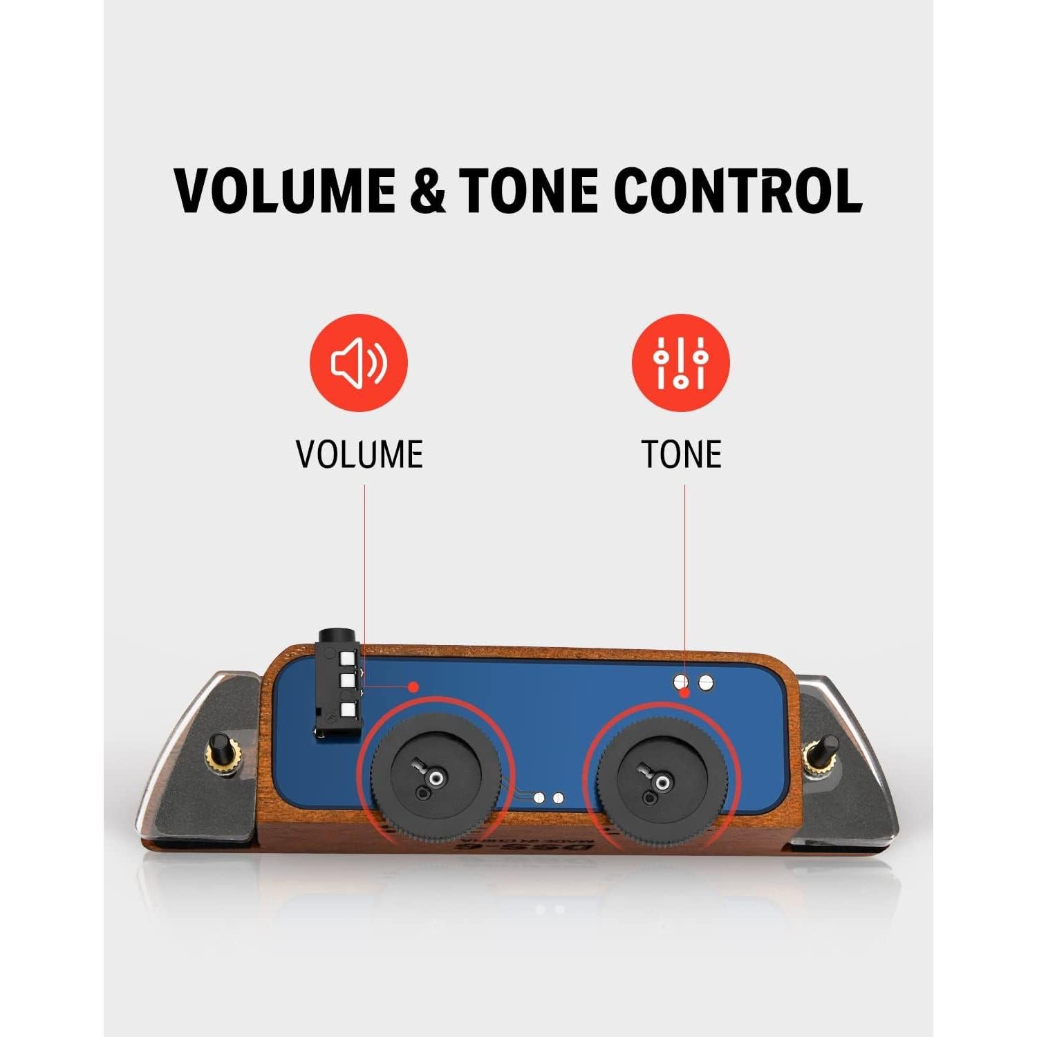 Pickup de guitarra acústica Donner DSS-6, pasivo humbucker