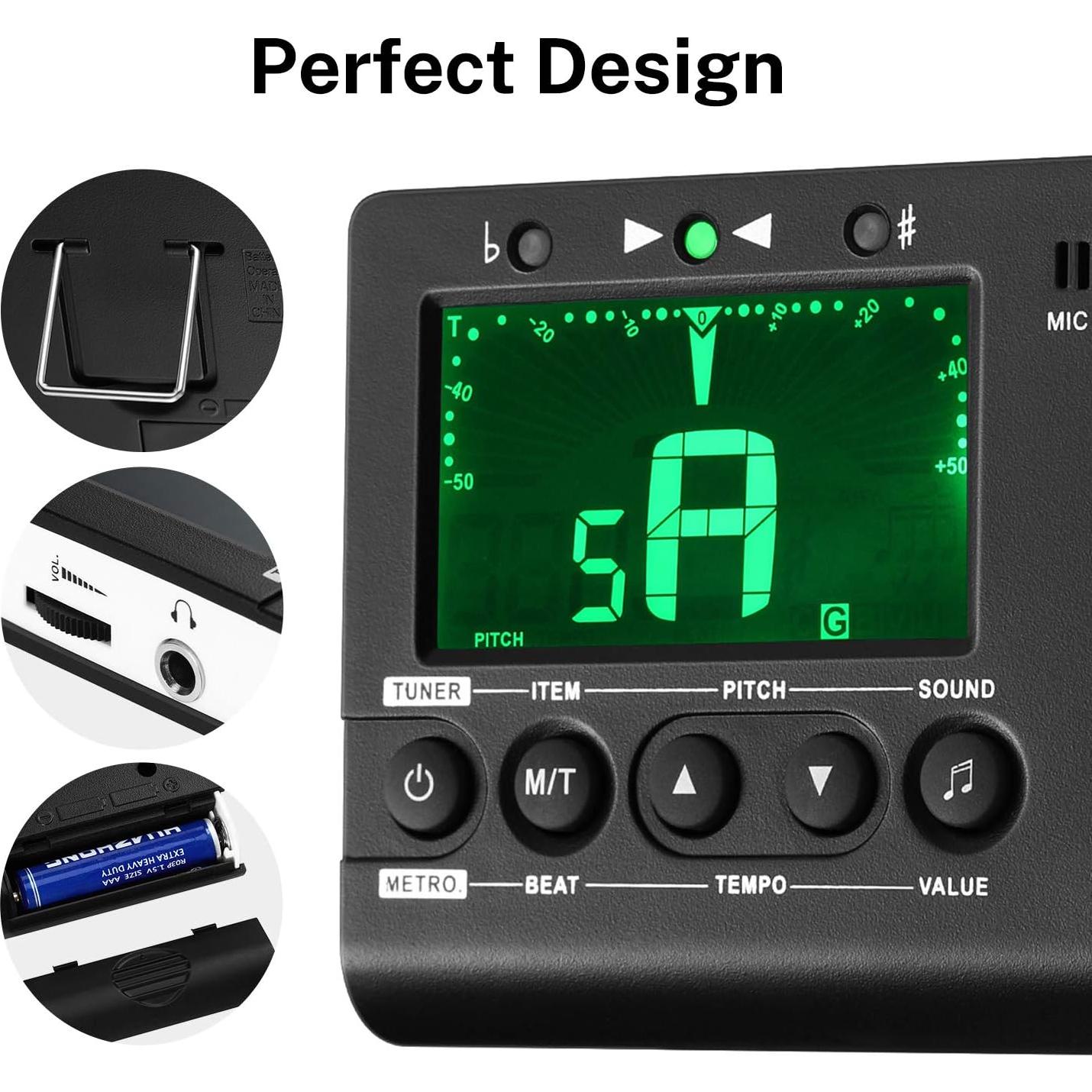Afinador Metrónomo Digital Donner DMT-01 para Guitarra y Viento