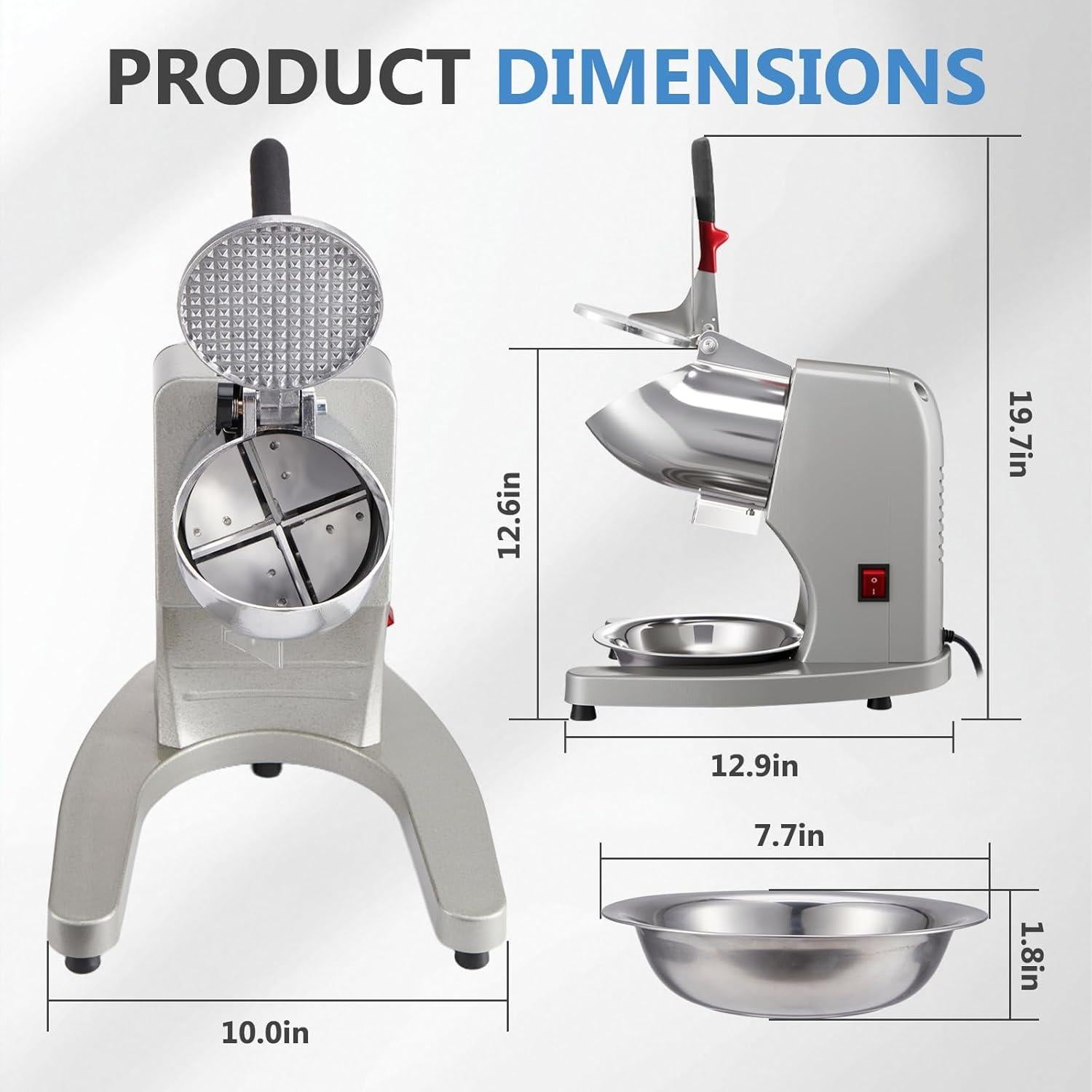 Máquina de Hielo Raspado YODHOSA 300W 130 kg/h Acero Inoxidable