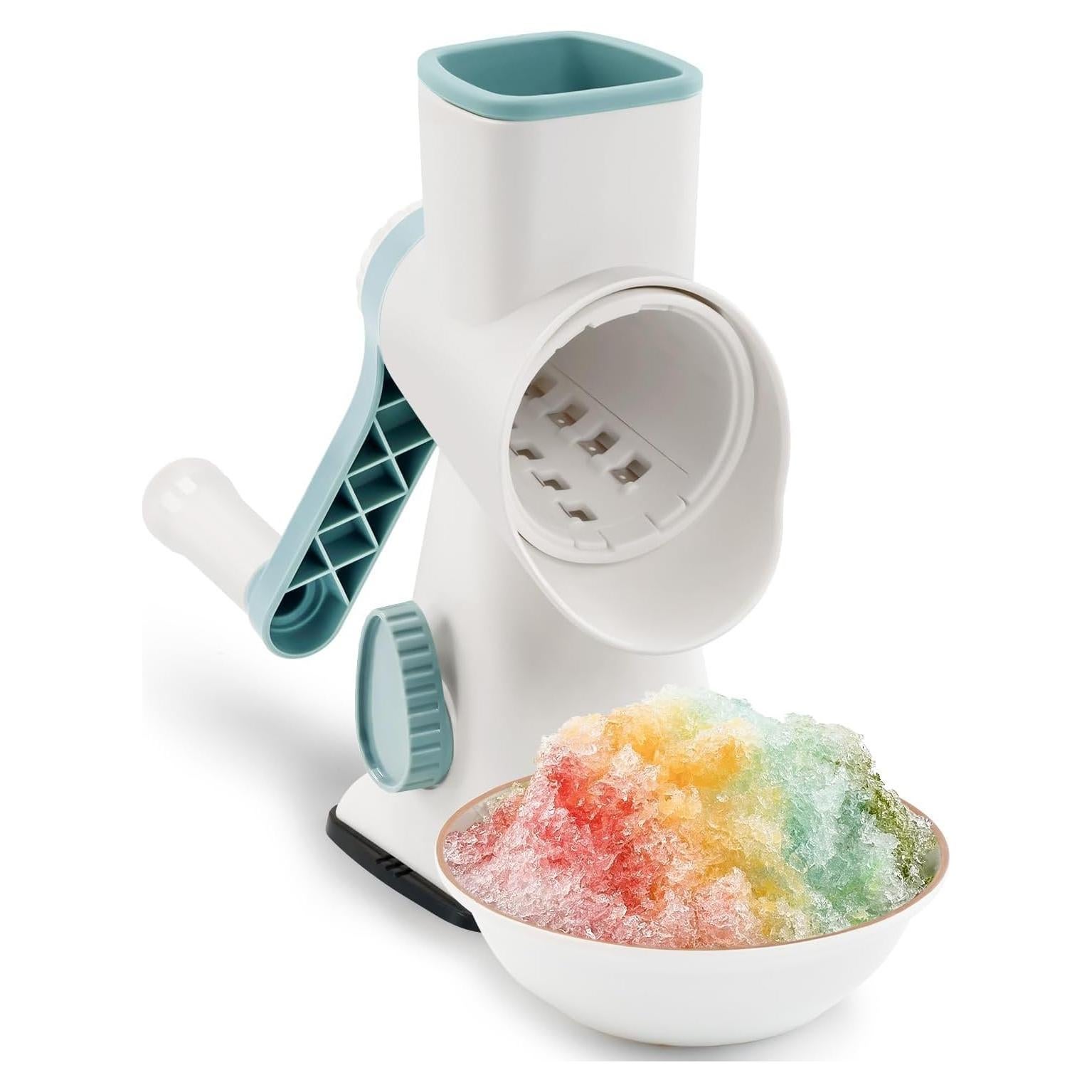 Máquina de Hielo Raspado Manual 335B Blanca con Cuchillas de Acero