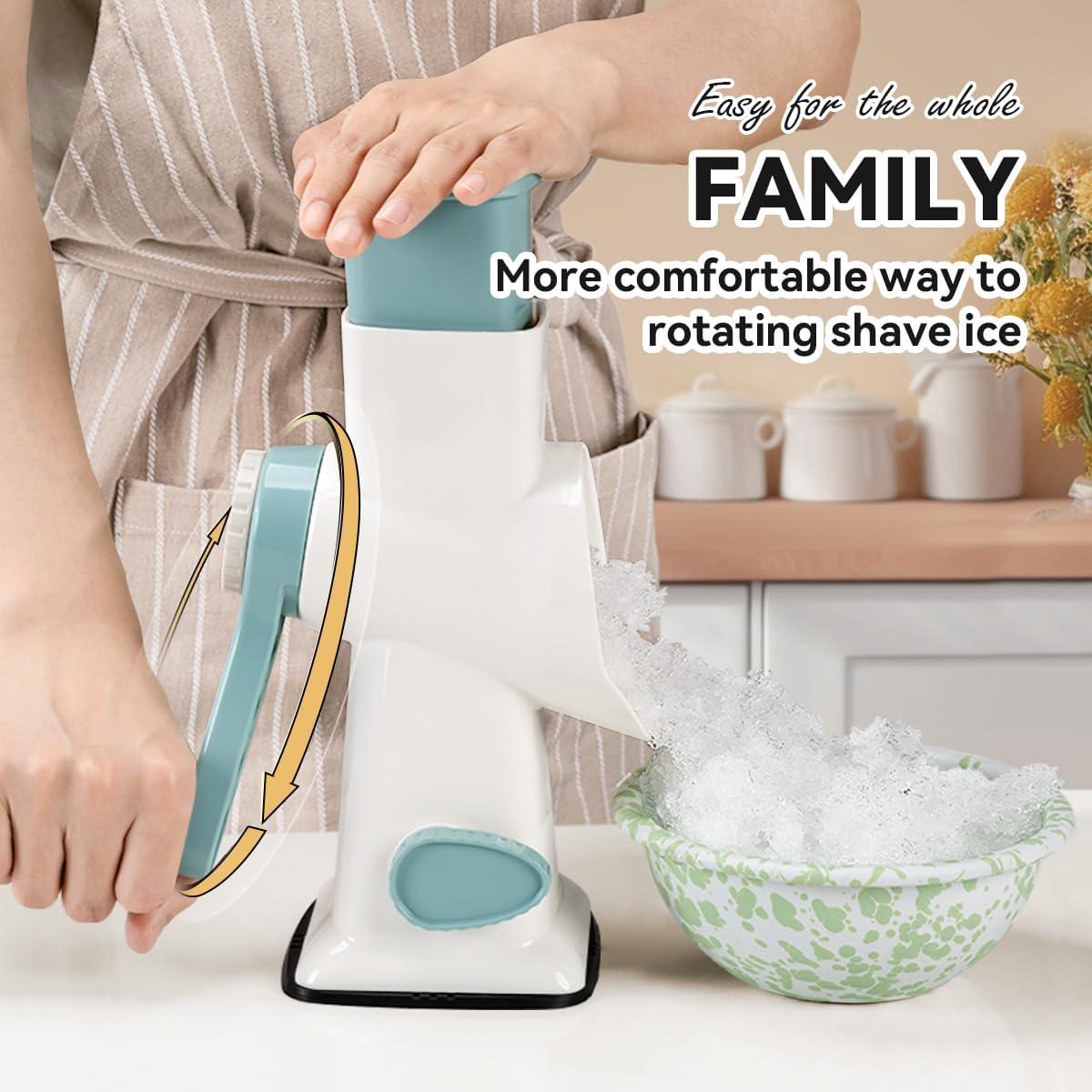 Máquina de Hielo Raspado Manual 335B Blanca con Cuchillas de Acero