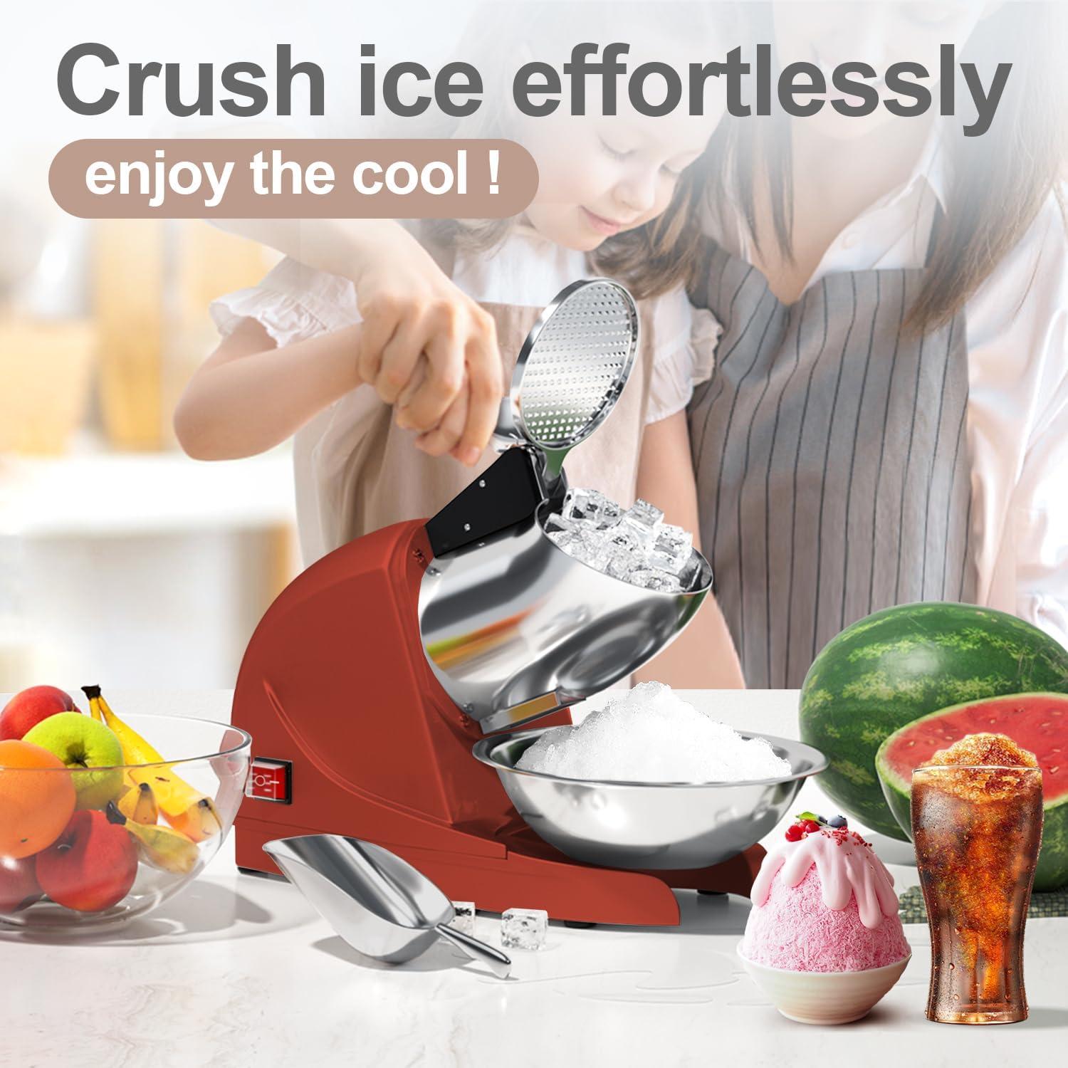 Máquina de Hielo Raspado OKF 380W 130kg/h Acero Inoxidable Rojo