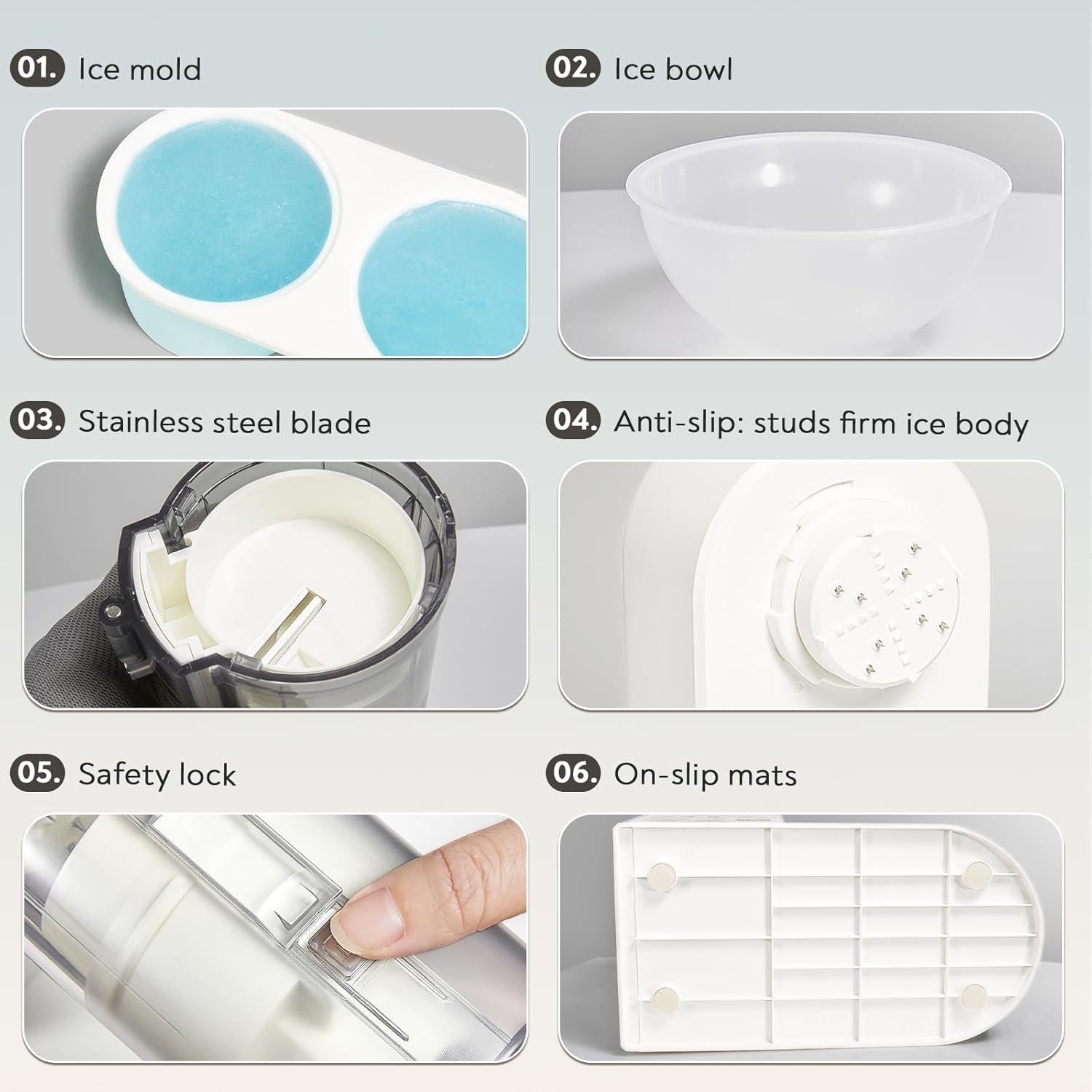Máquina de Hielo Raspado Eléctrica Mokero VC10X con 2 Moldes