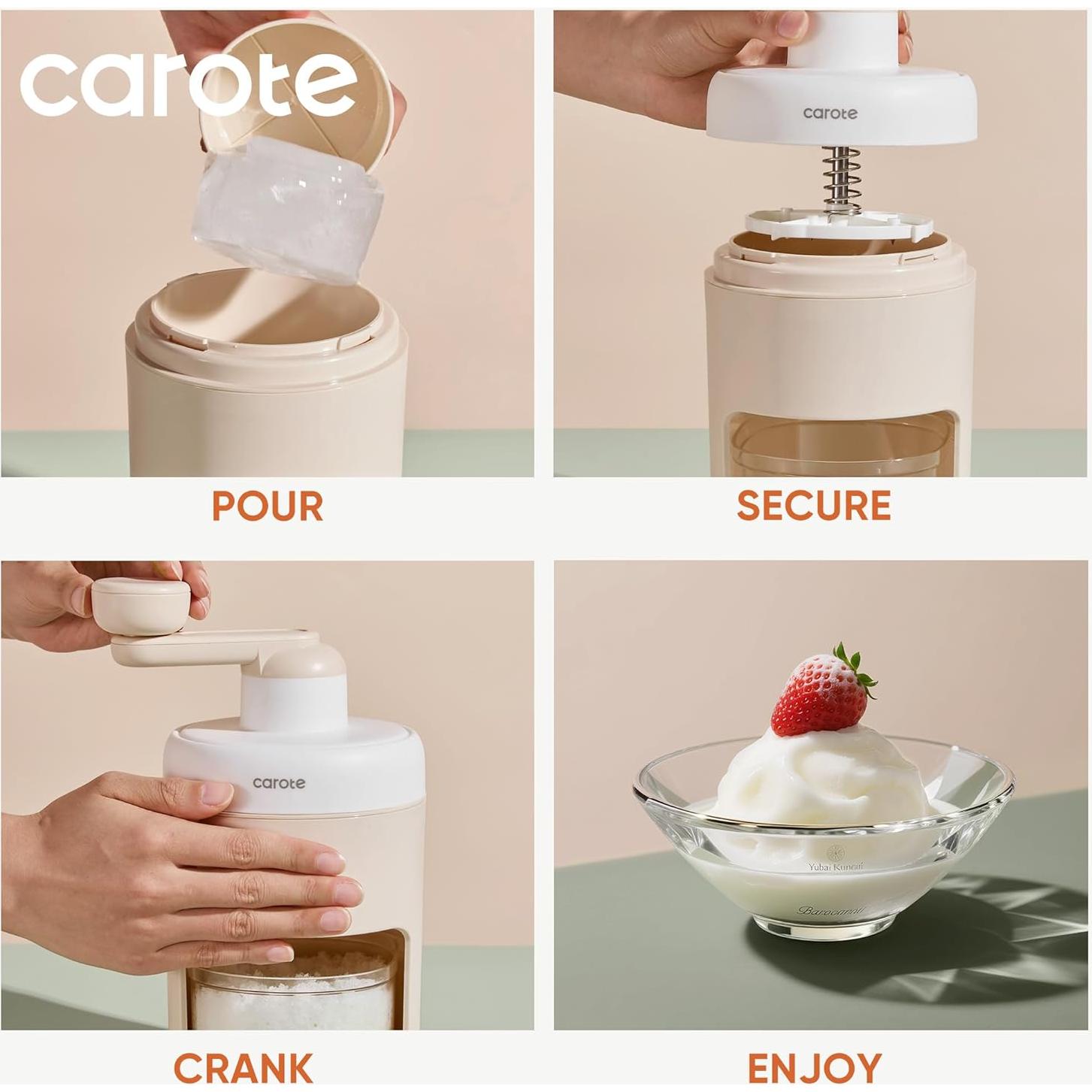 Máquina de Hielo Raspado Manual CAROTE A13138 - Portátil y Ligera