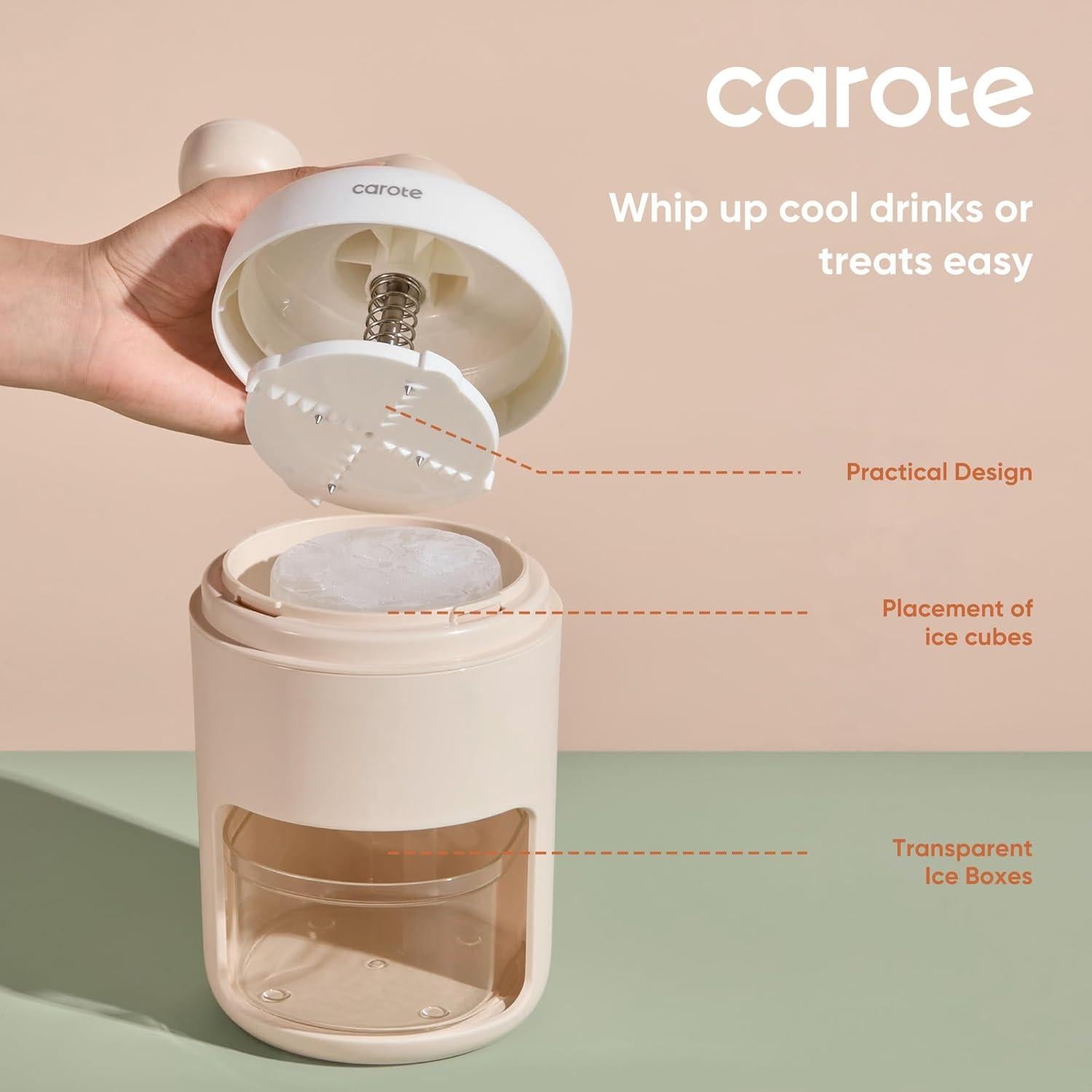 Máquina de Hielo Raspado Manual CAROTE A13138 - Portátil y Ligera