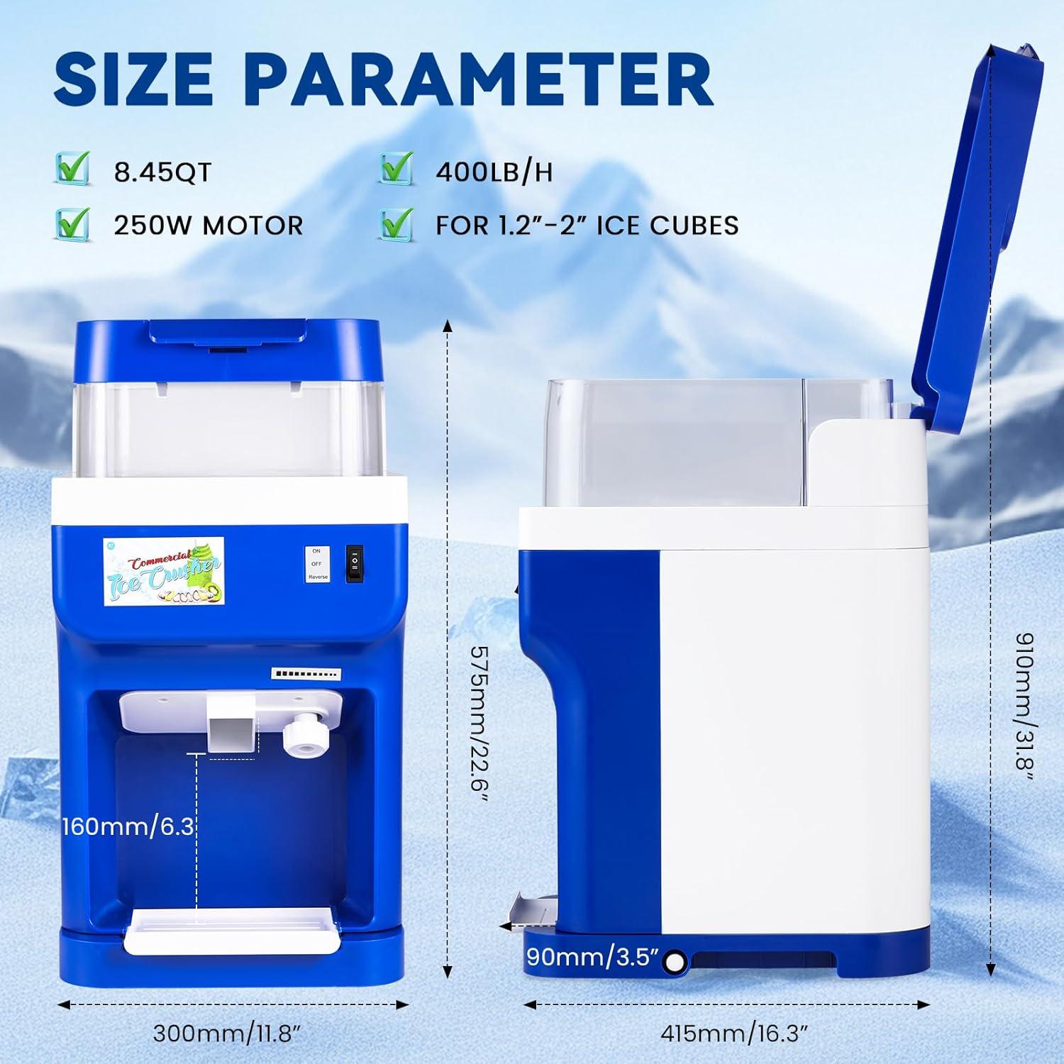 Trituradora de Hielo Eléctrica NEWTRY 8L 250W Ajustable
