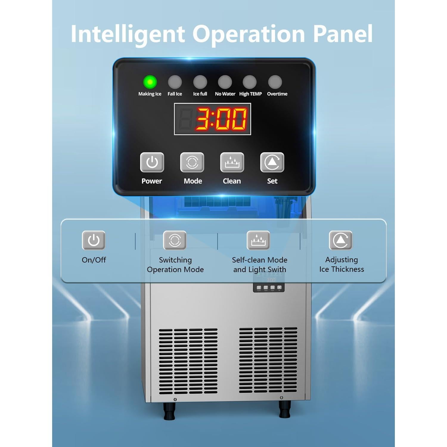 Máquina de Hielo Coolski IM-150 68KG/24H Acero Inoxidable