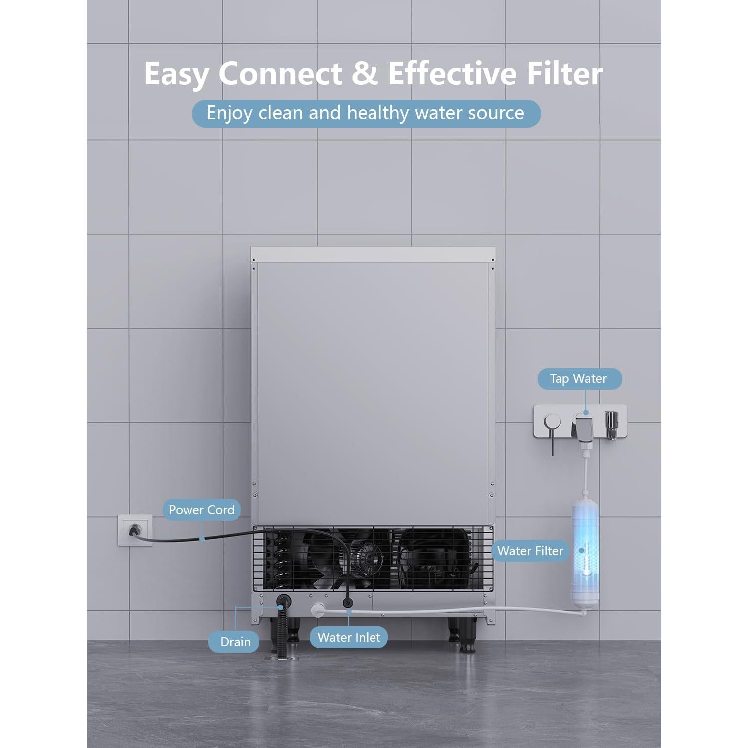 Máquina de Hielo Coolski IM-150 68KG/24H Acero Inoxidable