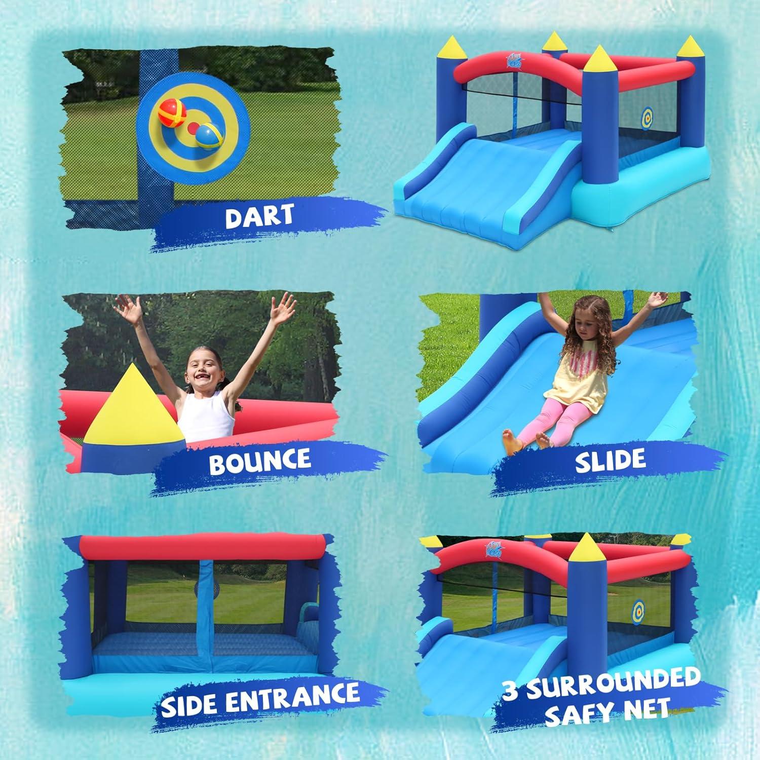 Castillo Inflable Action Air 12x9m con Soplador y Resbaladilla