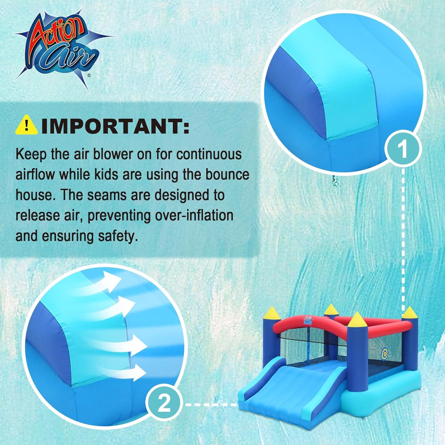 Castillo Inflable Action Air 12x9m con Soplador y Resbaladilla