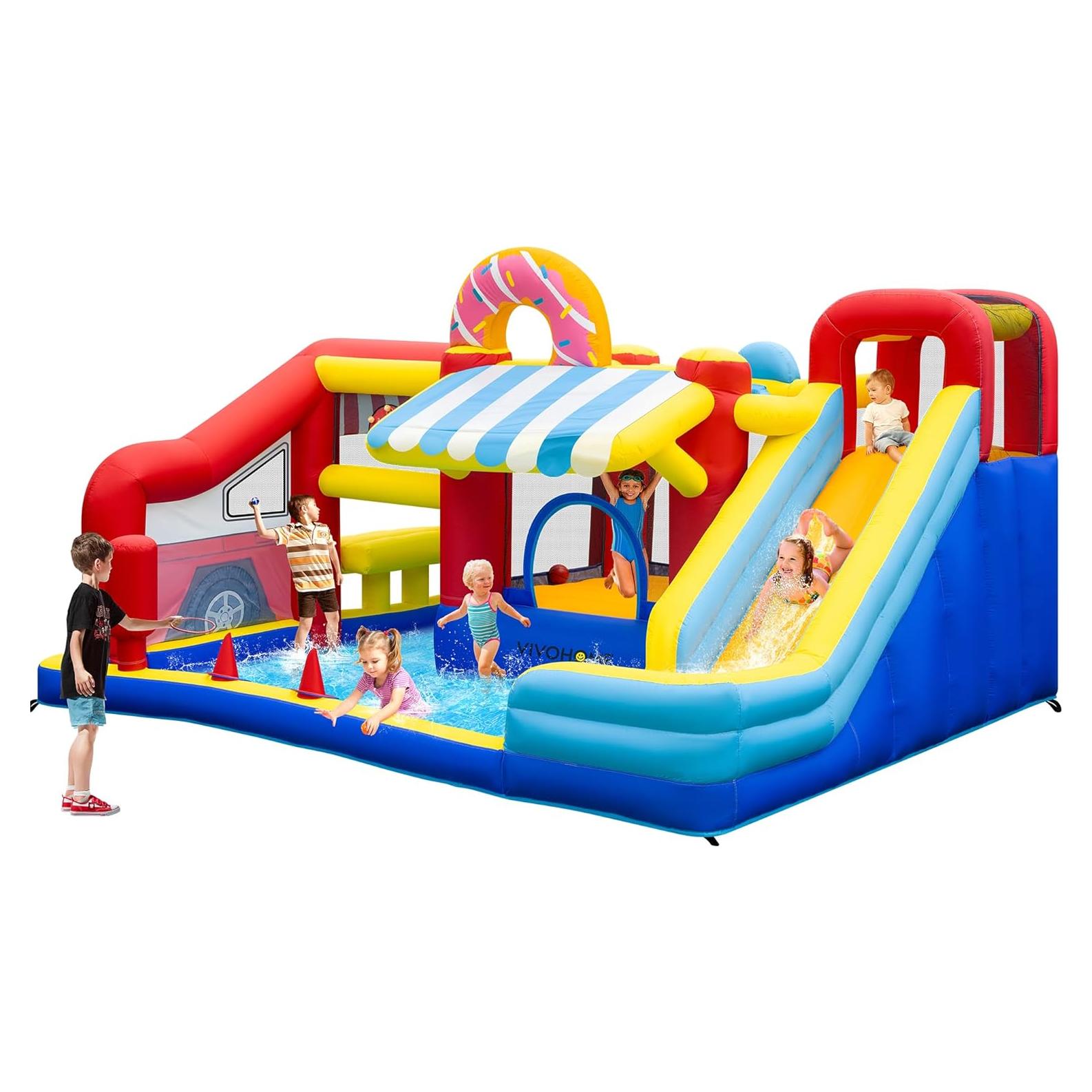 Castillo Inflable VIVOHOME 9 en 1 con Resbaladilla y Piscina