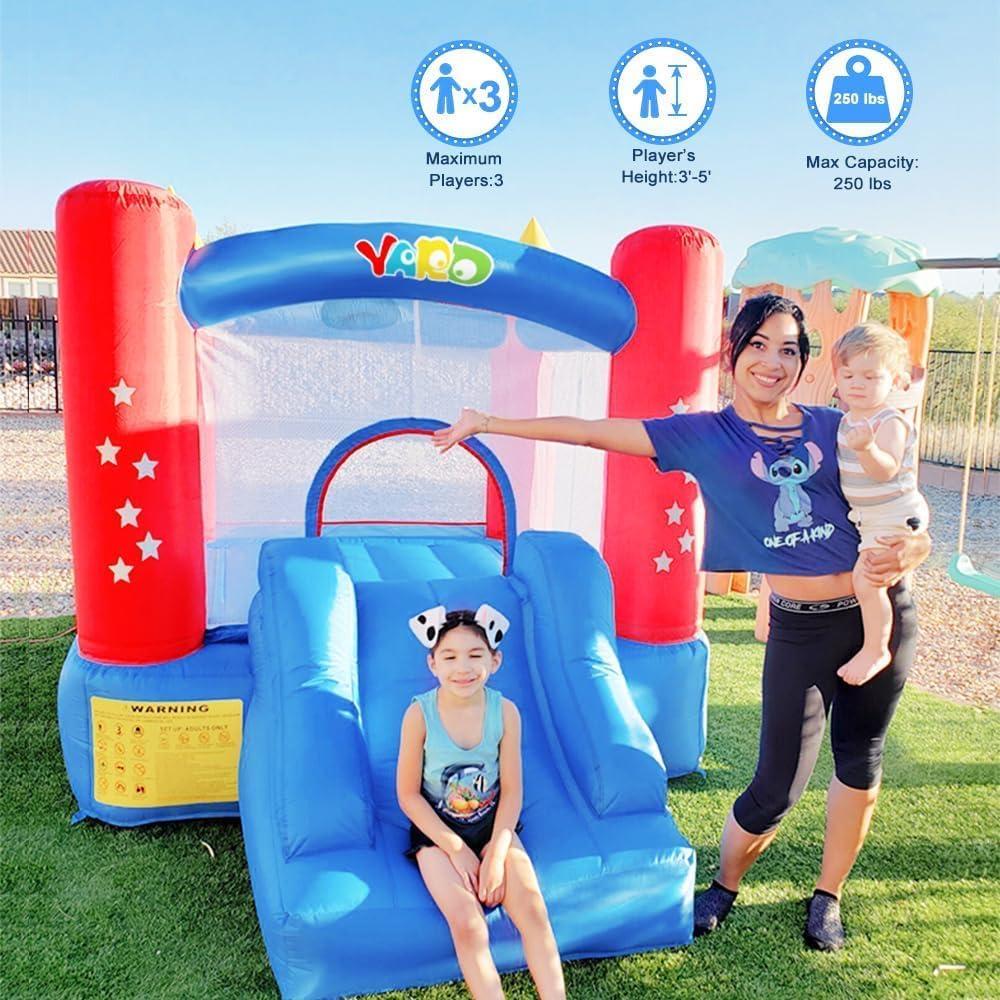 Casa Inflable de Rebote YARD 6207 con Tobogán y Pelotas 2.9x2.0m