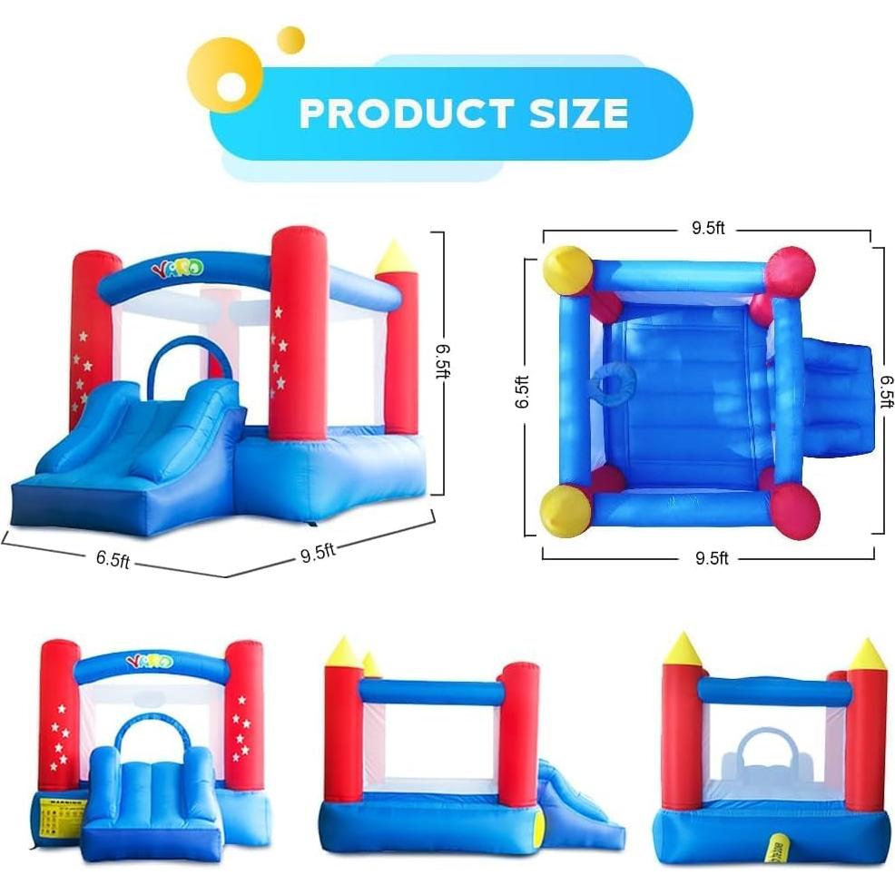 Casa Inflable de Rebote YARD 6207 con Tobogán y Pelotas 2.9x2.0m