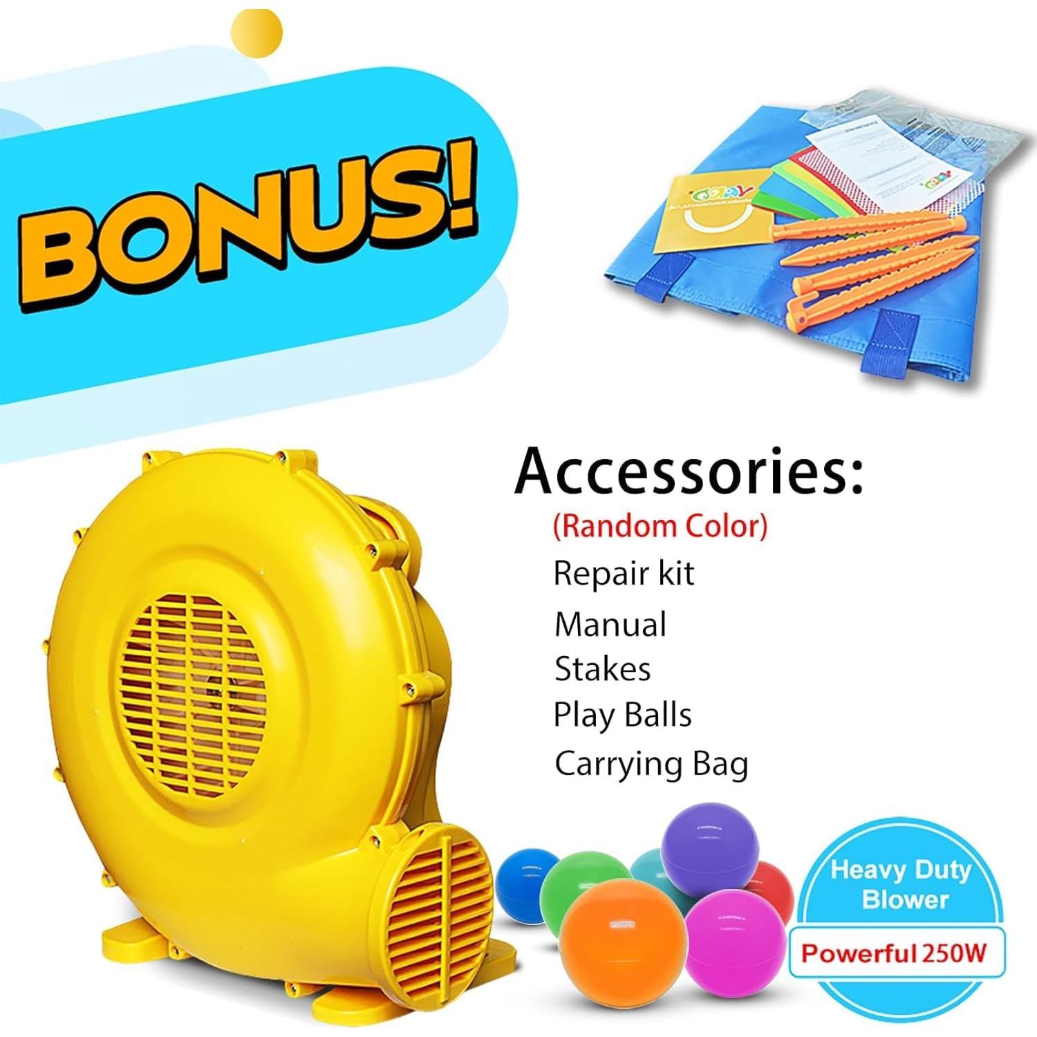 Casa Inflable de Rebote YARD 6207 con Tobogán y Pelotas 2.9x2.0m