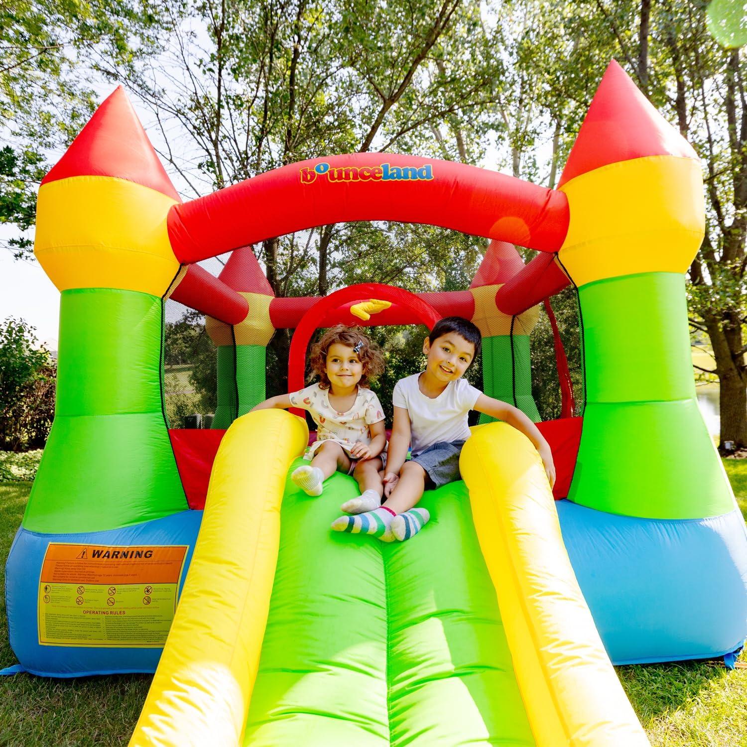 Castillo Inflable Bounceland con Aro de Baloncesto y Ventilador