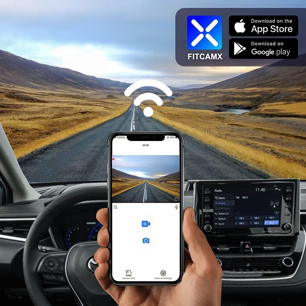 Cámara Dash Fitcamx 4K Delantera y 1080P Trasera para Toyota Corolla 2019-2022