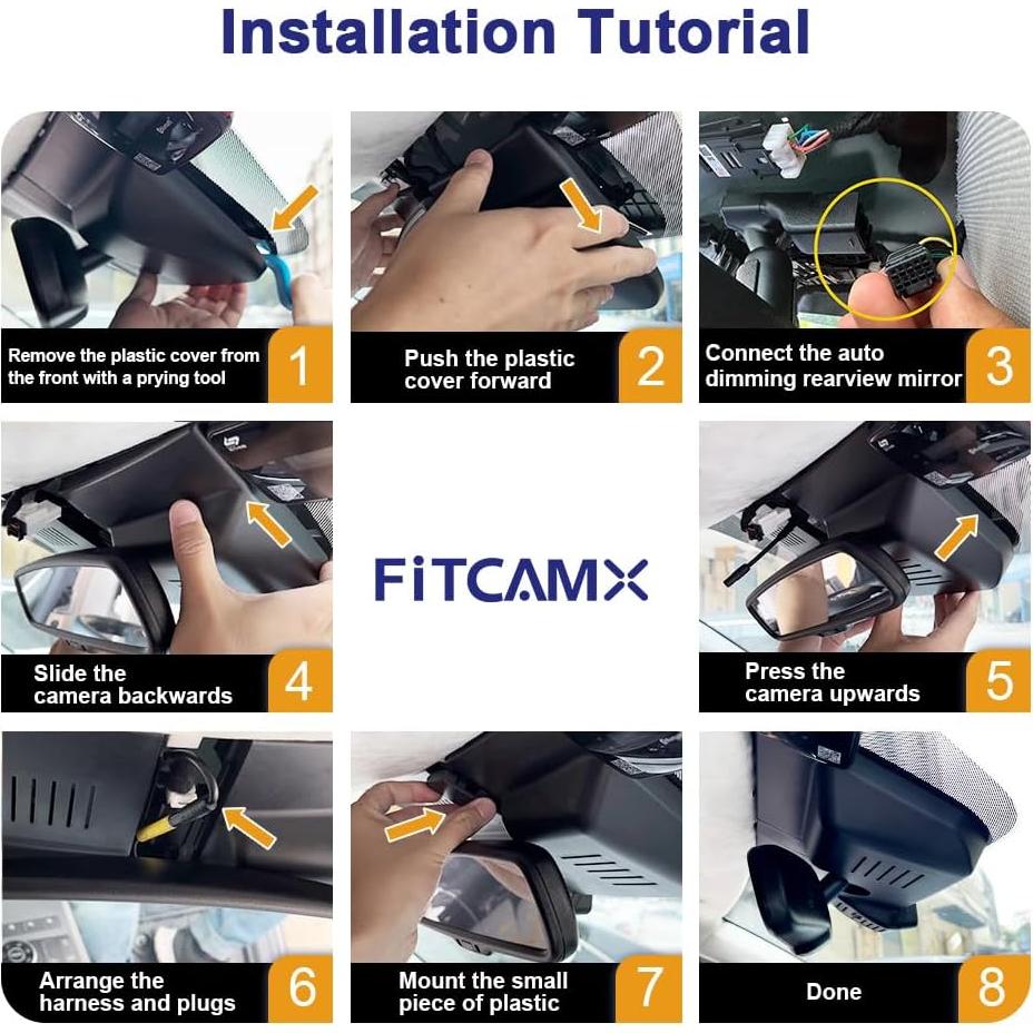 Cámara de Salpicadero Fitcamx 4K Frontal + 1080P Trasera para Hyundai Kona 2023-2025