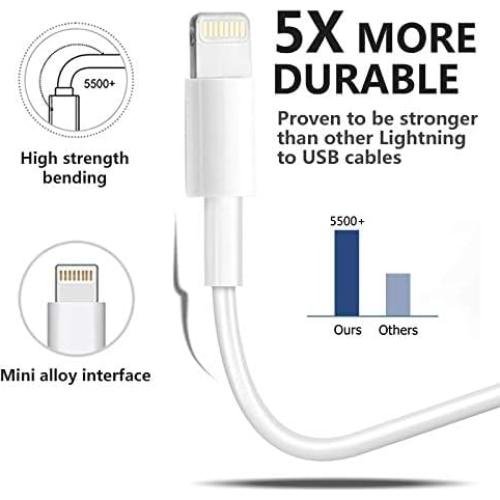 Paquete de 4 Cables Lightning MAILESI 1.8m Carga Rápida