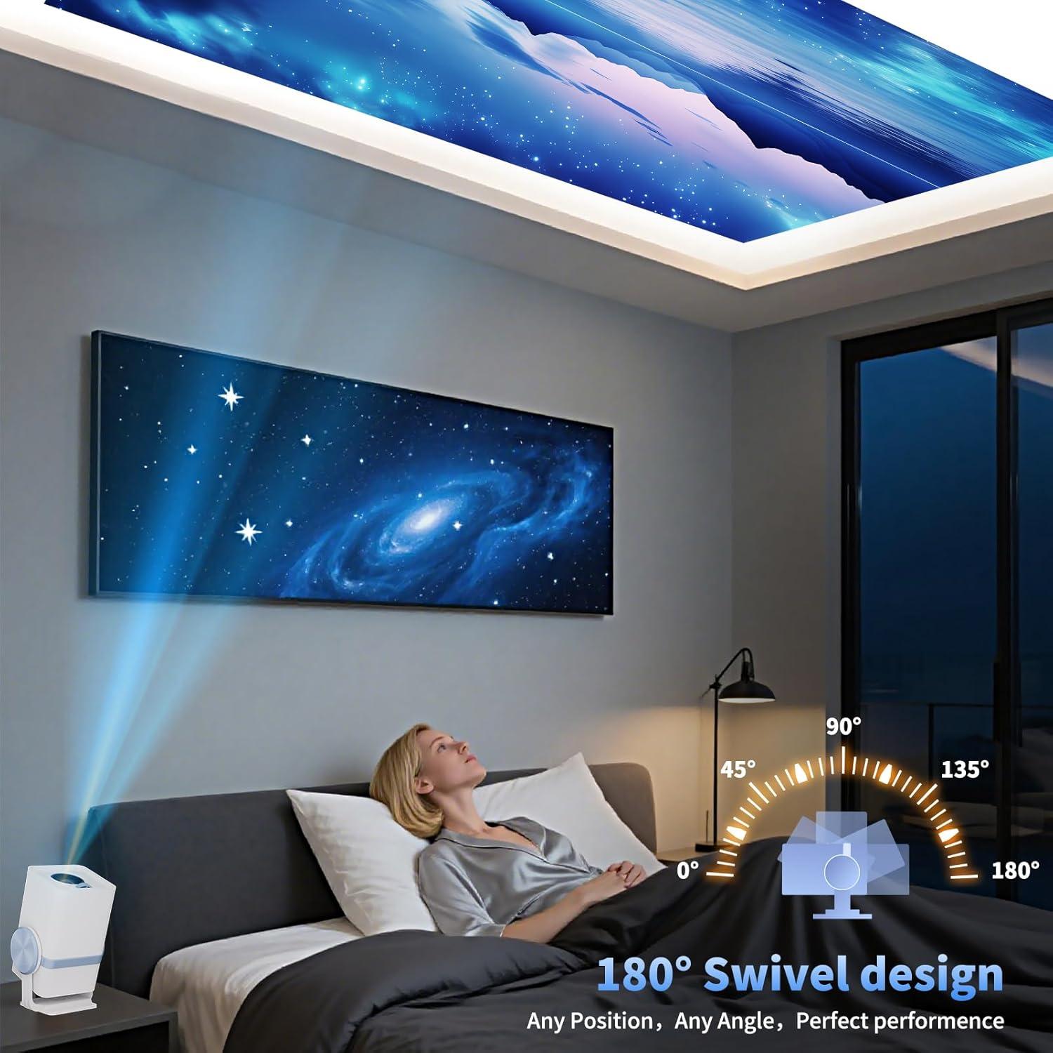 Proyector Portátil DESS T1 720P WiFi6 Bluetooth 180° Blanco