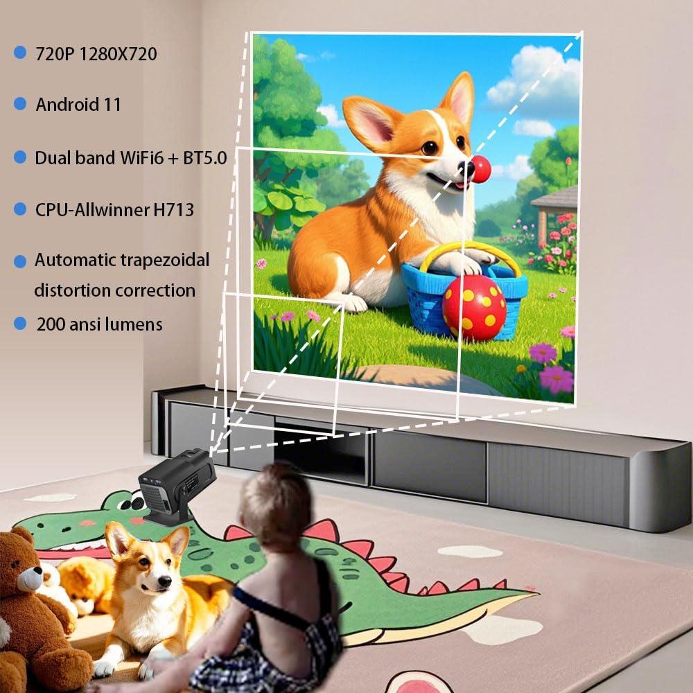 Mini Proyector Genérico 4K Android 11 WiFi Bluetooth 200 LM