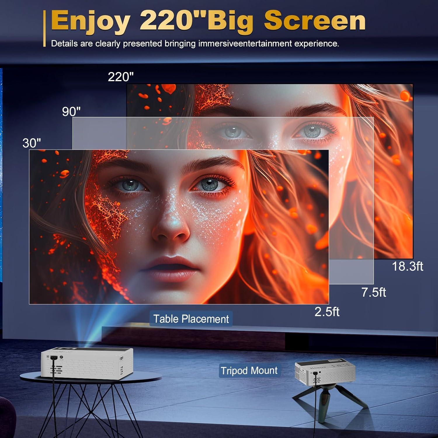 Proyector portátil Geylnxng J12c Pro 4K Full HD con altavoz
