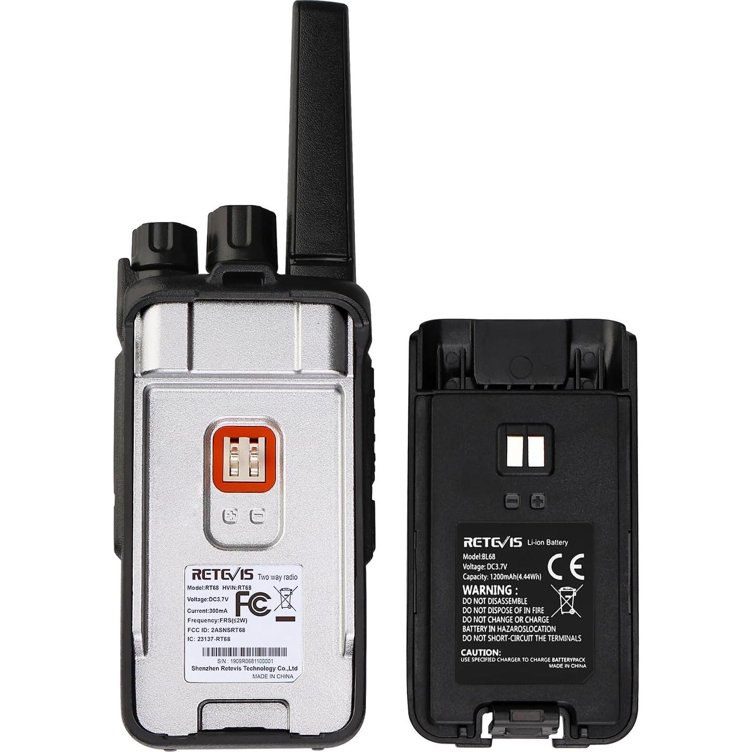 Walkie Talkies Retevis RT68 Recargables FRS 2 Paquete