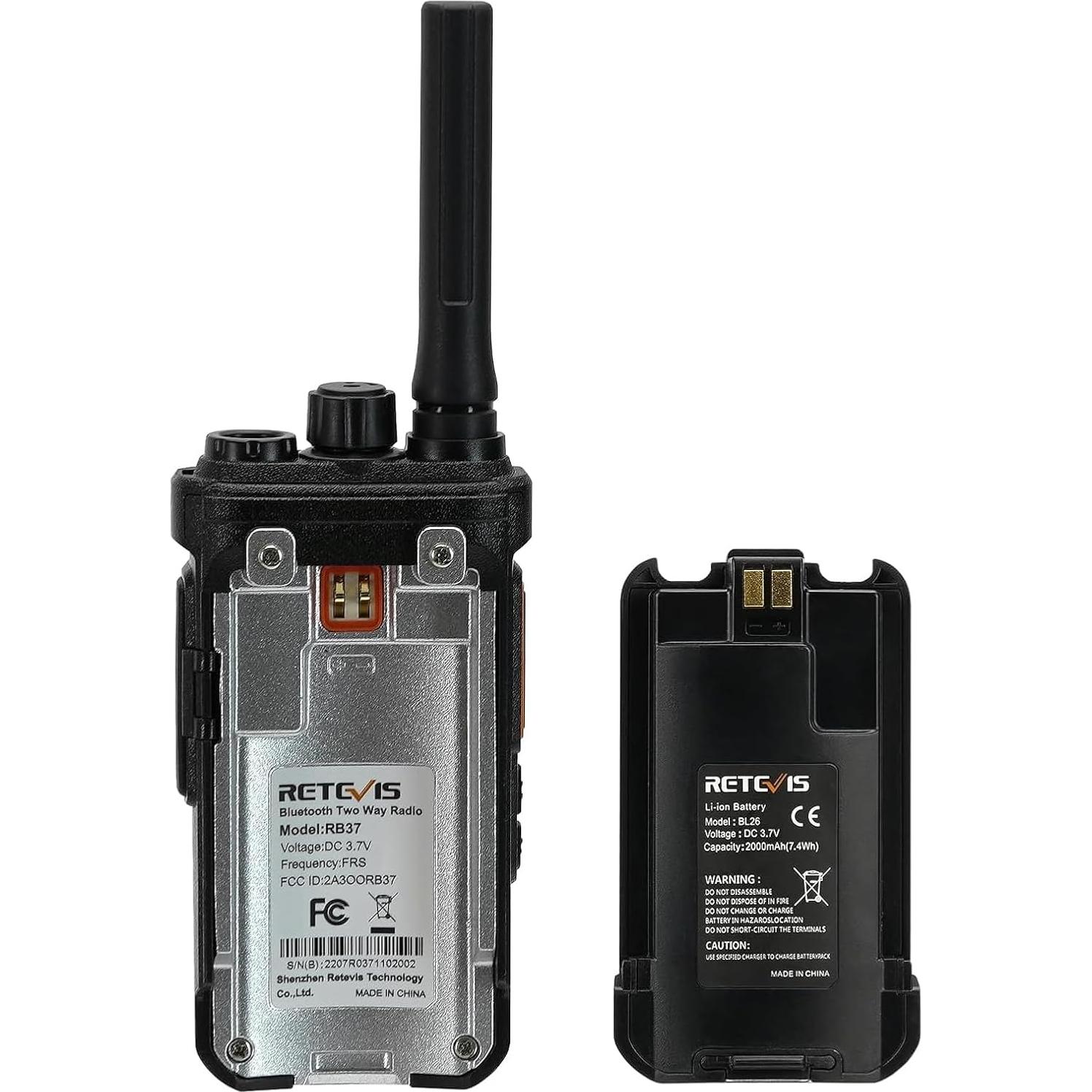 Walkie Talkies Retevis RB37 Bluetooth con Auricular Inalámbrico