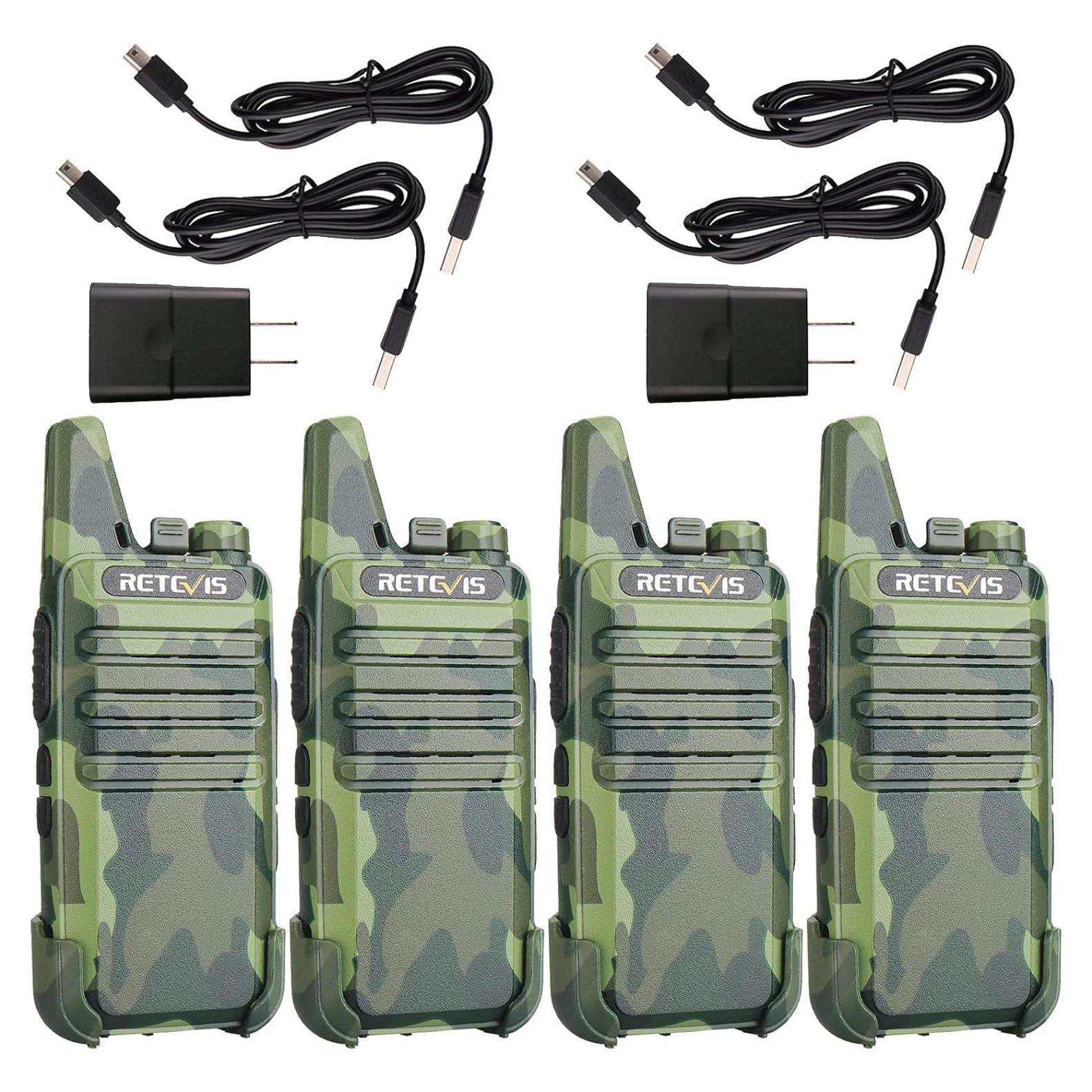 Walkie Talkies Retevis RT22 Recargables 4 Unidades Camuflaje