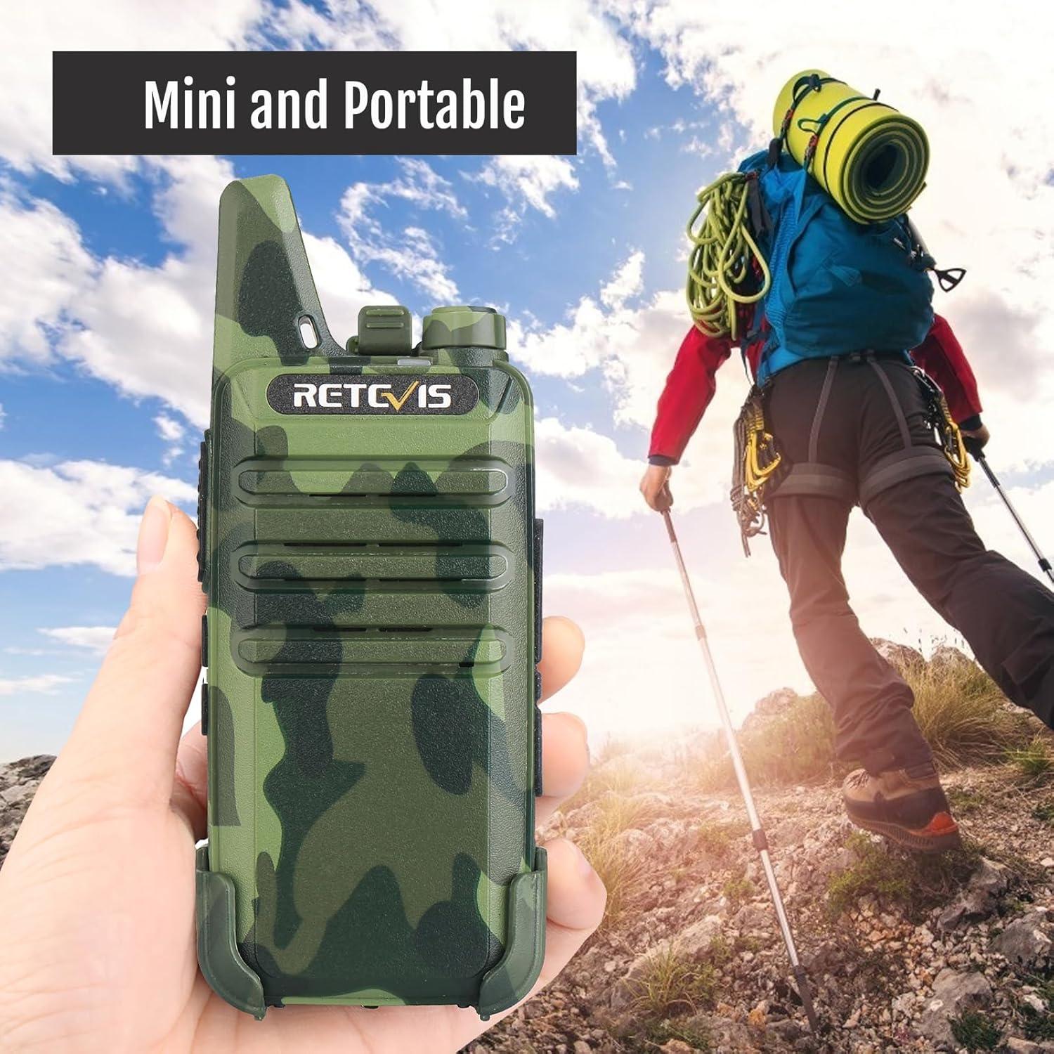 Walkie Talkies Retevis RT22 Recargables 4 Unidades Camuflaje