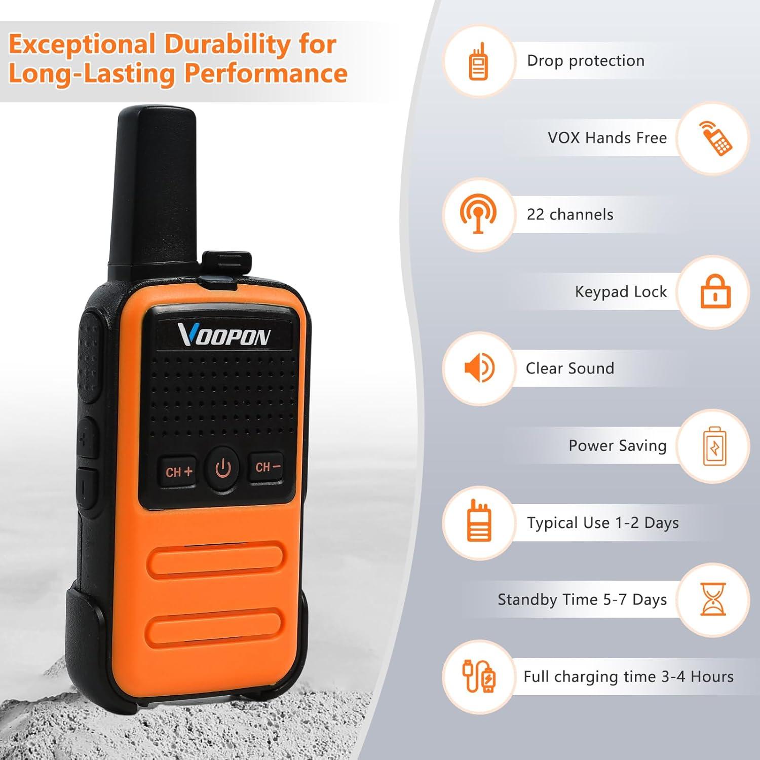 Walkie Talkies Voopon C56TB Recargables 2 Unidades Largo Alcance
