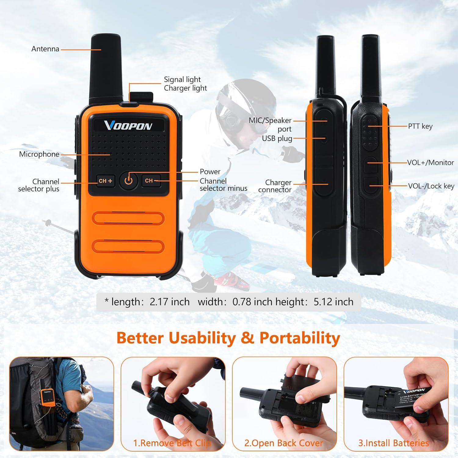 Walkie Talkies Voopon C56TB Recargables 2 Unidades Largo Alcance